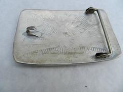 Large Hopi Eagle Silver Overlay Belt Buckle by Bernard Dawahoya, Second Mesa
