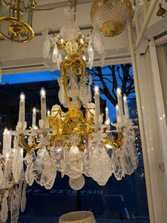 Bronce francés  &  Araña de cristal de roca  38 luces