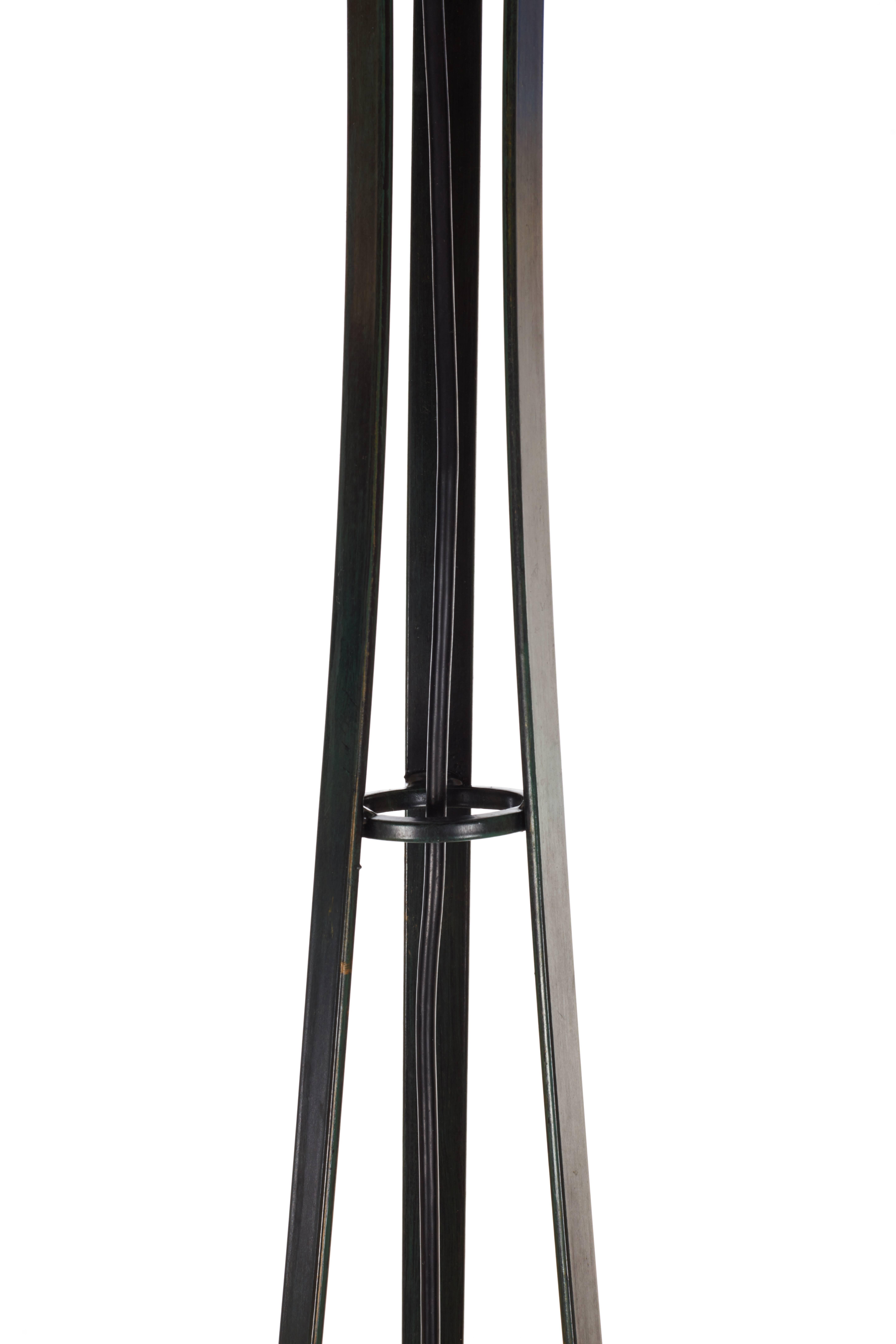 Pair of Elegant 1970s Floor Standing Uplighters in Metal and Glass In Excellent Condition In London, GB