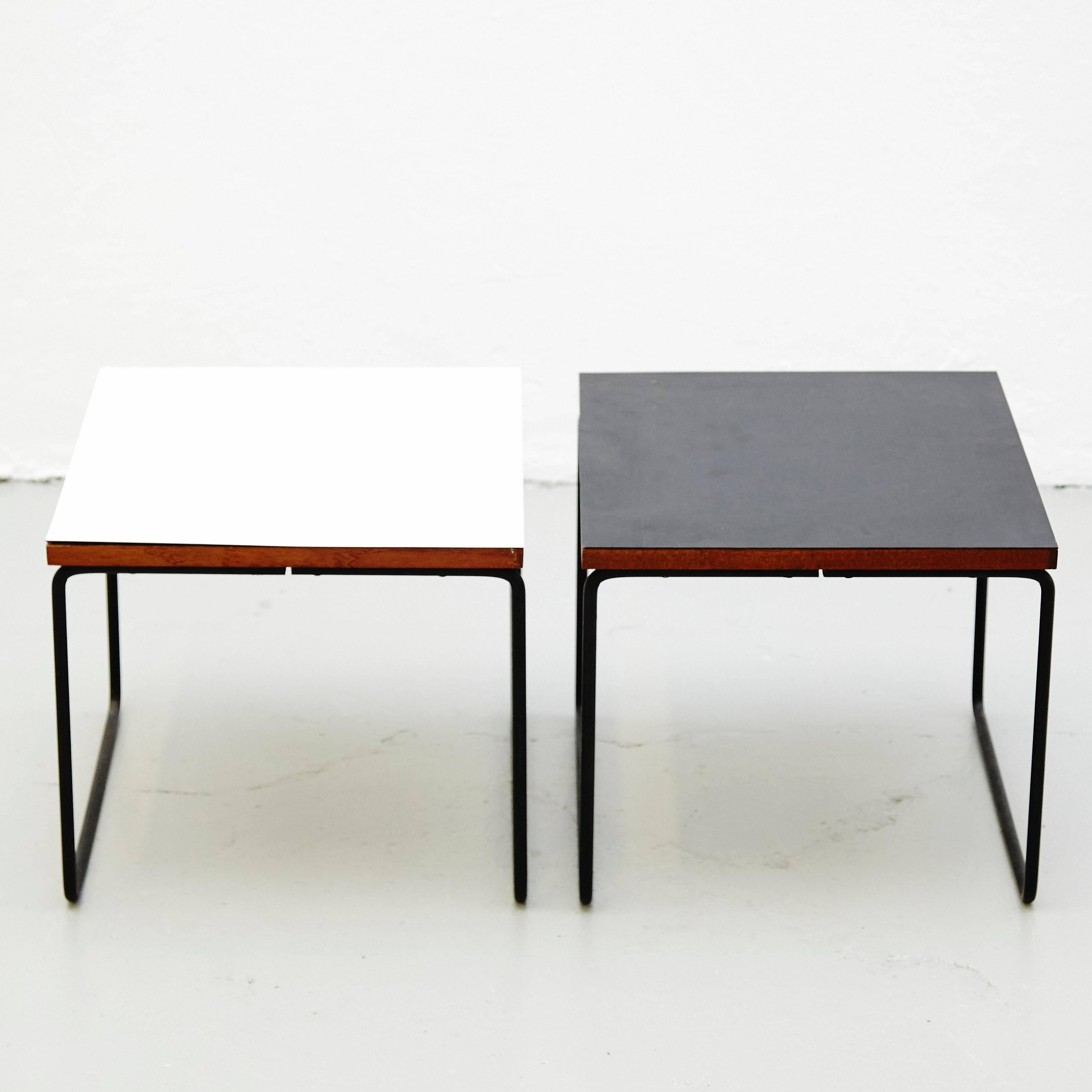 Pair of Pierre Guariche Side Table for Steiner, circa 1950 In Good Condition In Barcelona, Barcelona