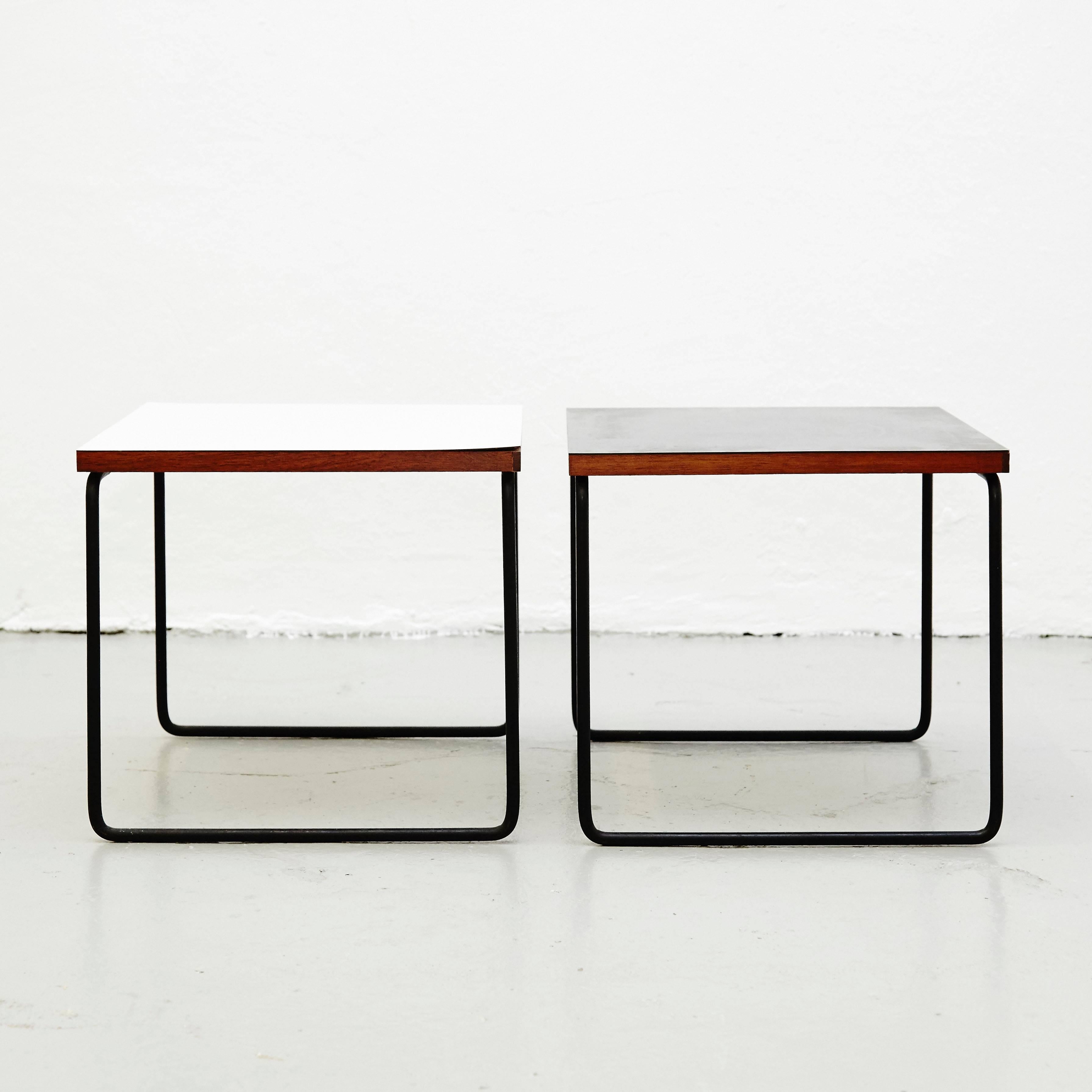 Mid-Century Modern Pair of Pierre Guariche Side Table for Steiner, circa 1950