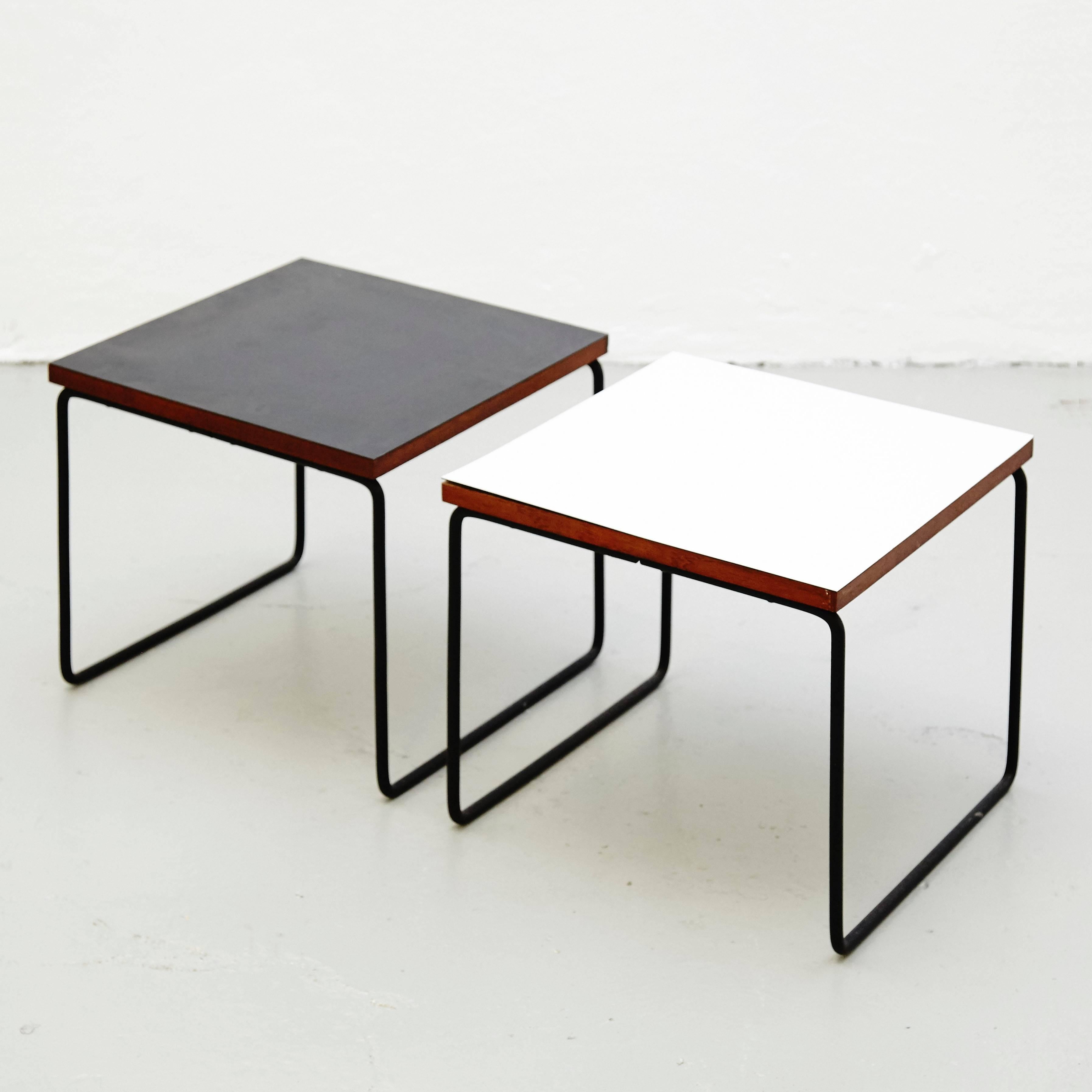 French Pair of Pierre Guariche Side Table for Steiner, circa 1950