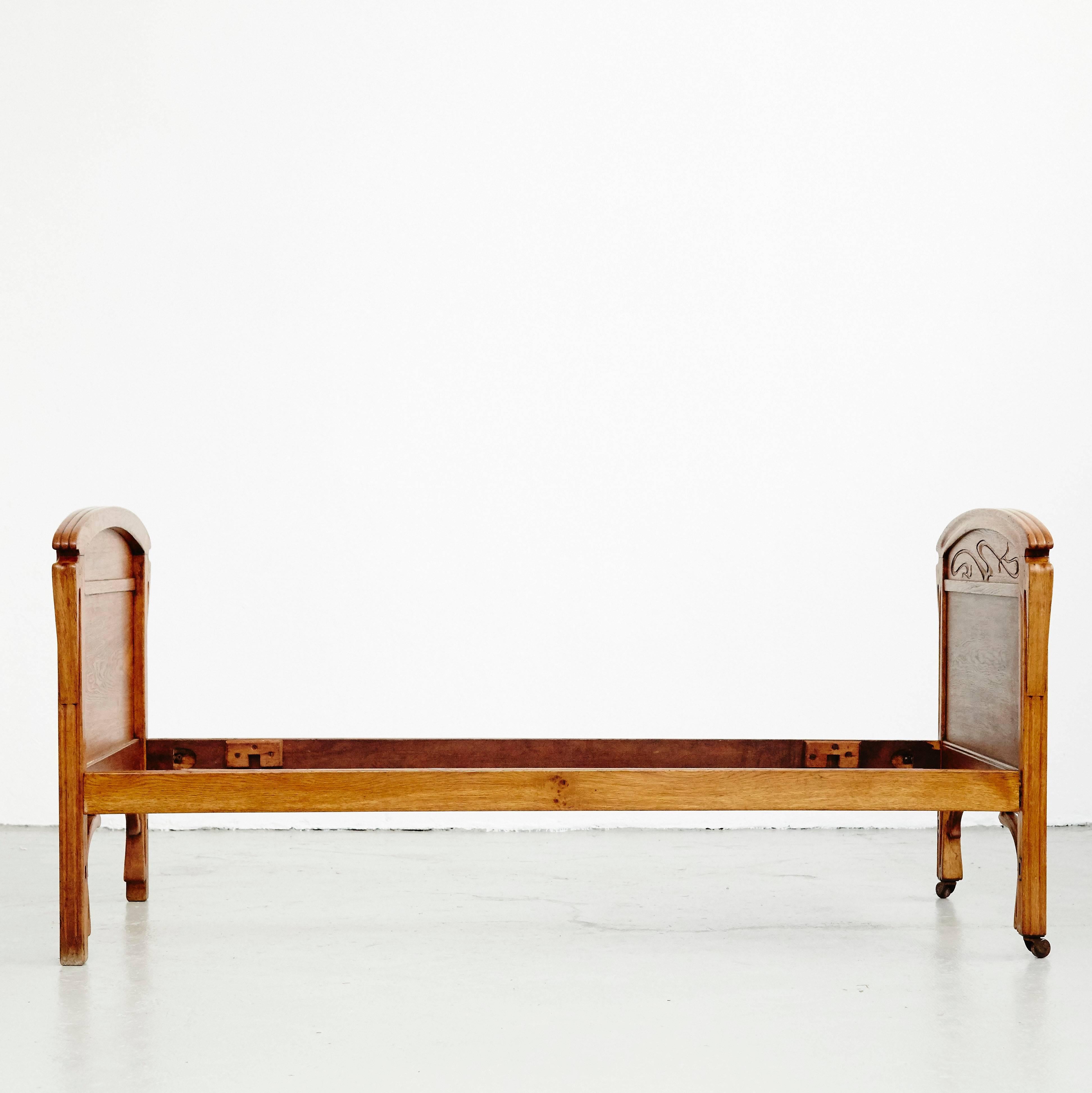 Mid-Century Modern Pair of Catalan Modernist Bed, circa 1900