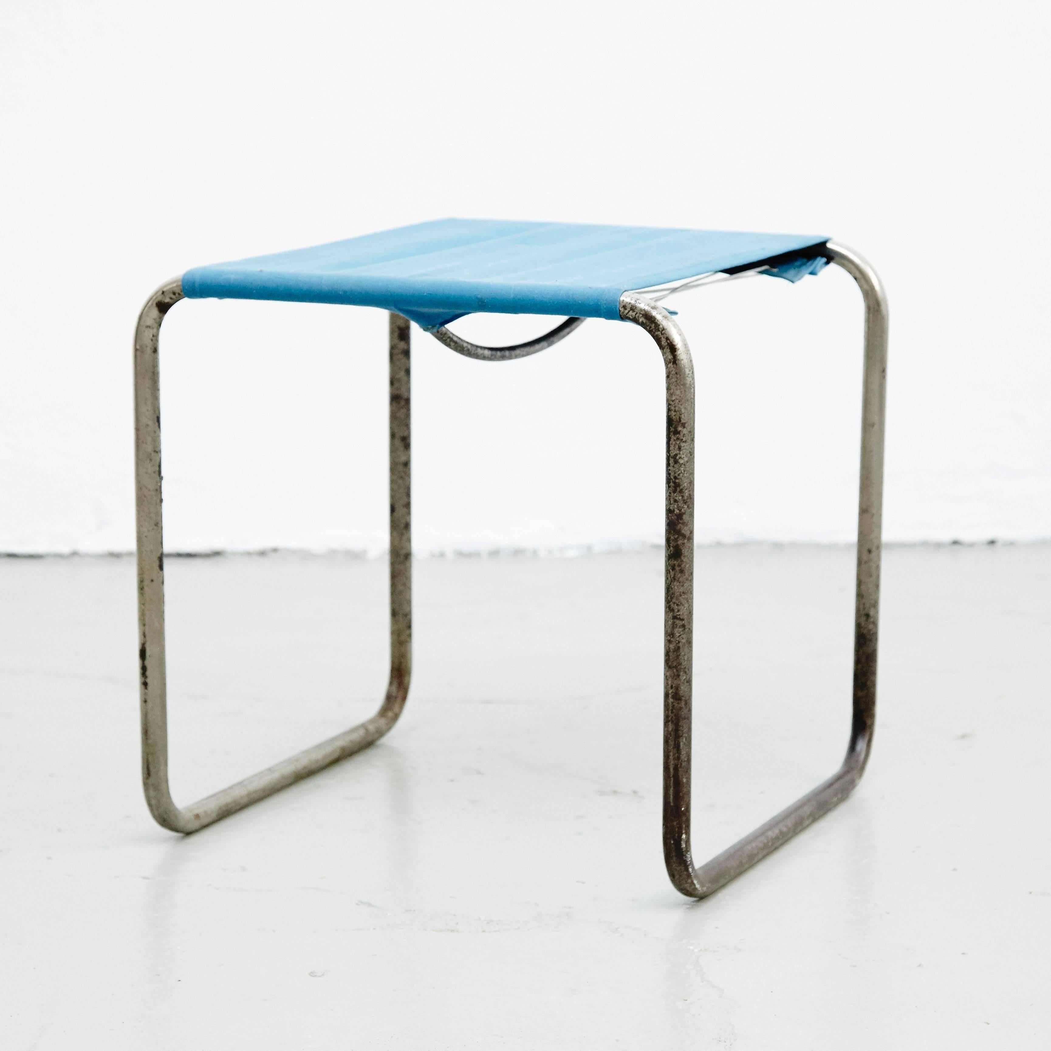 Stool designed by Marcel Breuer for Thonet around 1930

Tubular structure, fabric.

In good original condition, with minor wear consistent with age and use, preserving a nice patina 

Marcel Lajos Breuer (1902 – 1981), was a Hungarian-born