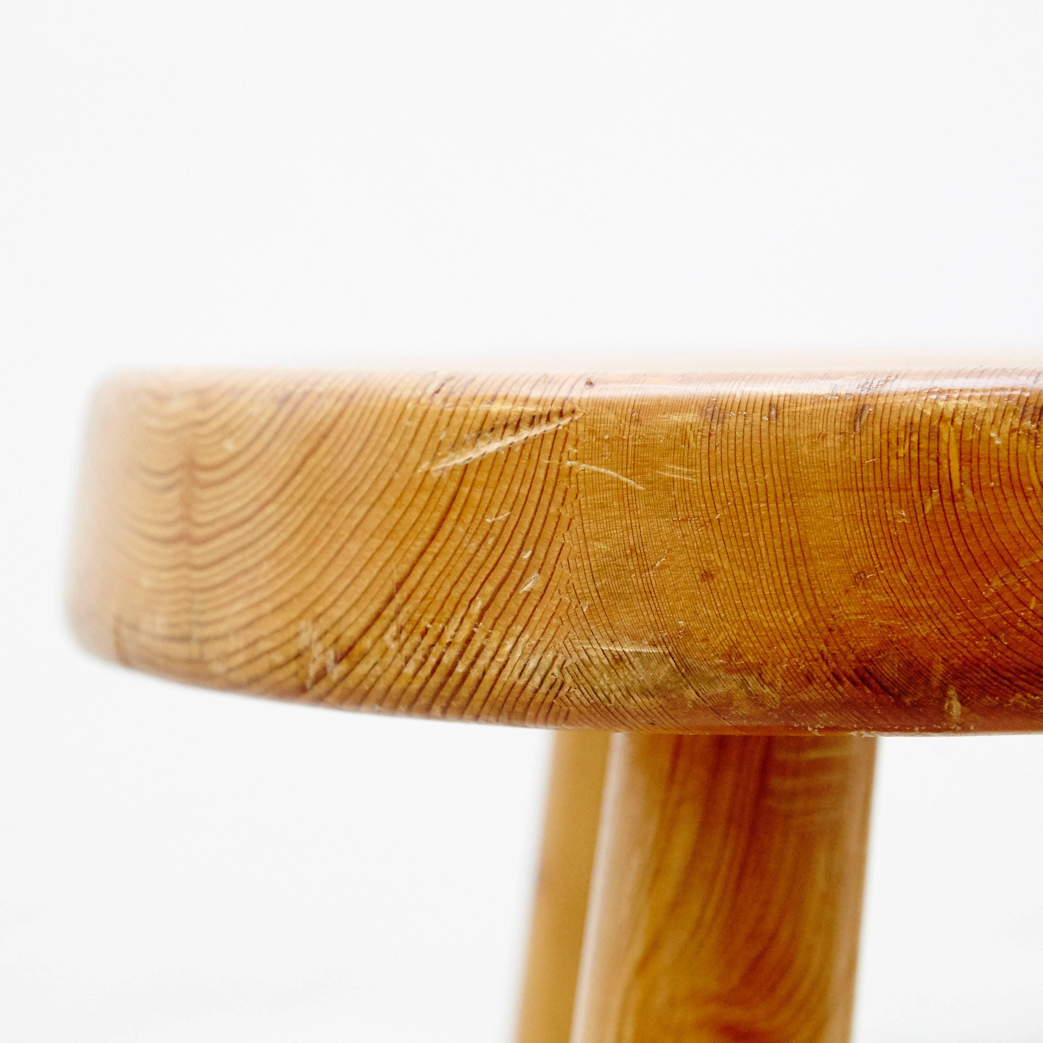 Charlotte Perriand Stool for Les Arcs, circa 1960 In Good Condition In Barcelona, Barcelona