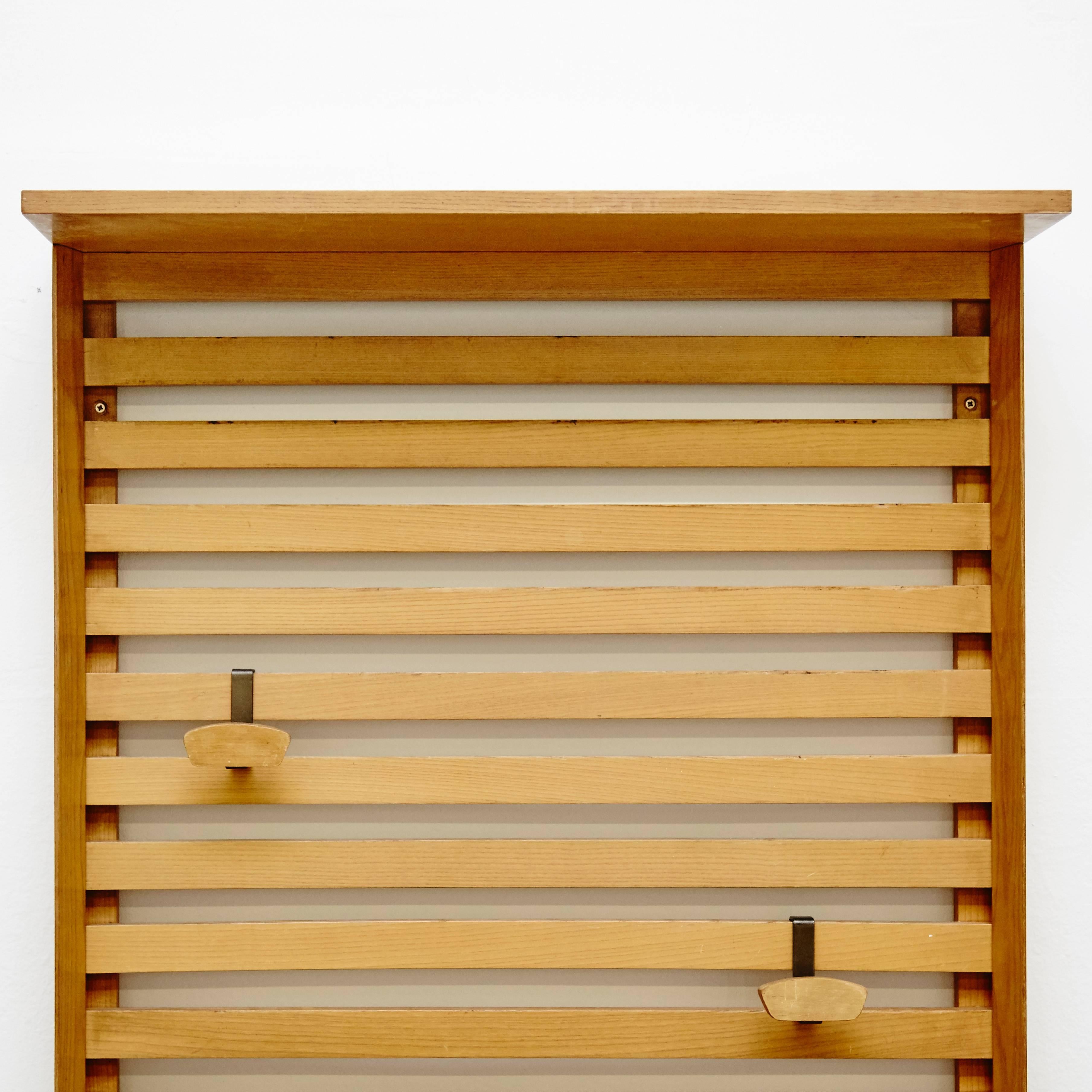 Mid-Century Modern Le Corbusier and Charlotte Perriand Wall-Mounted Coatrack, circa 1950