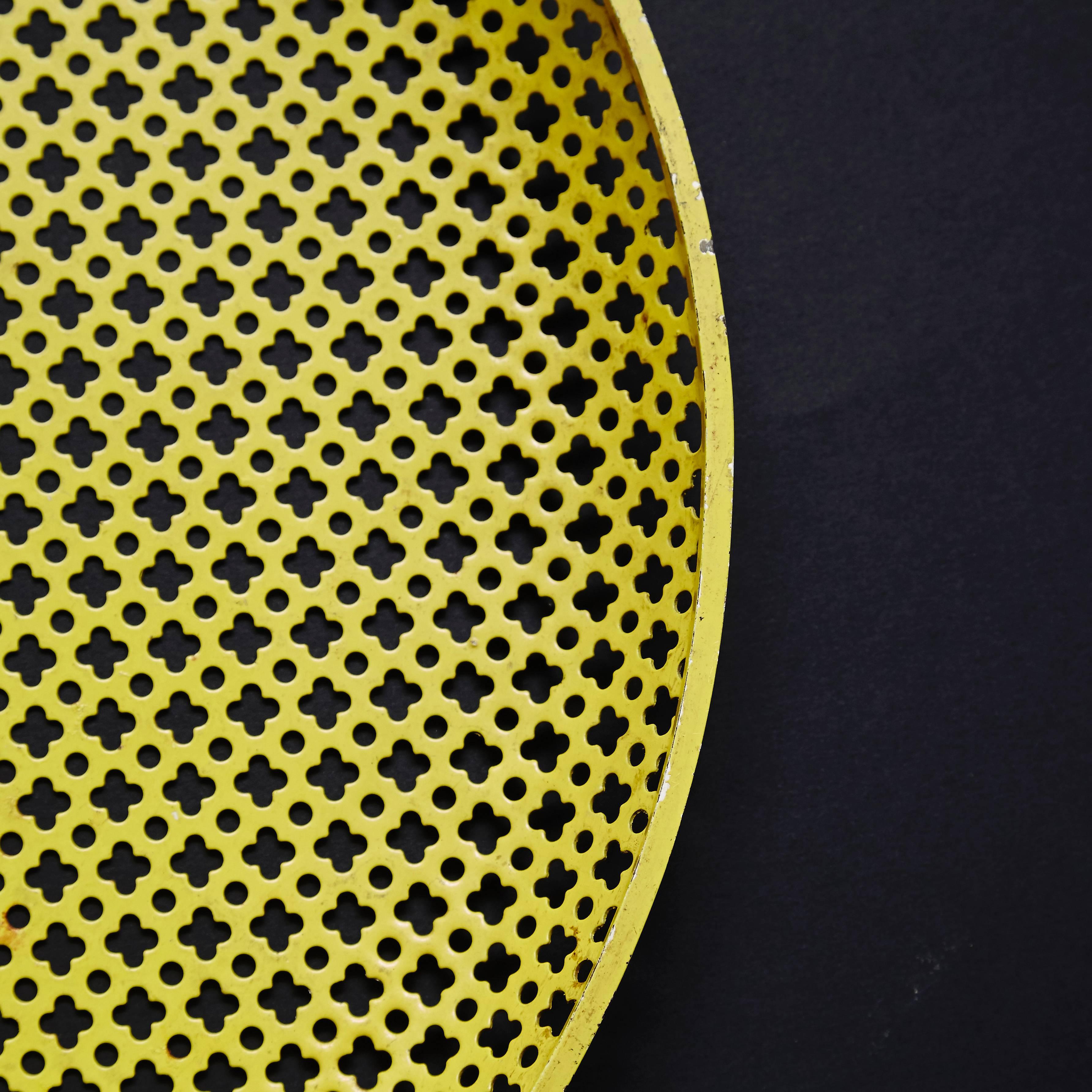 Mathieu Mategot Yellow Enameled Metal Plate, circa 1950 - Free Shipping In Good Condition In Barcelona, Barcelona
