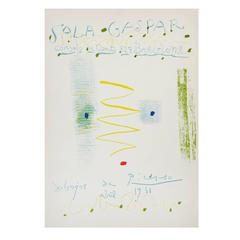 Original Picasso Poster Drawing of Picasso, April 1961