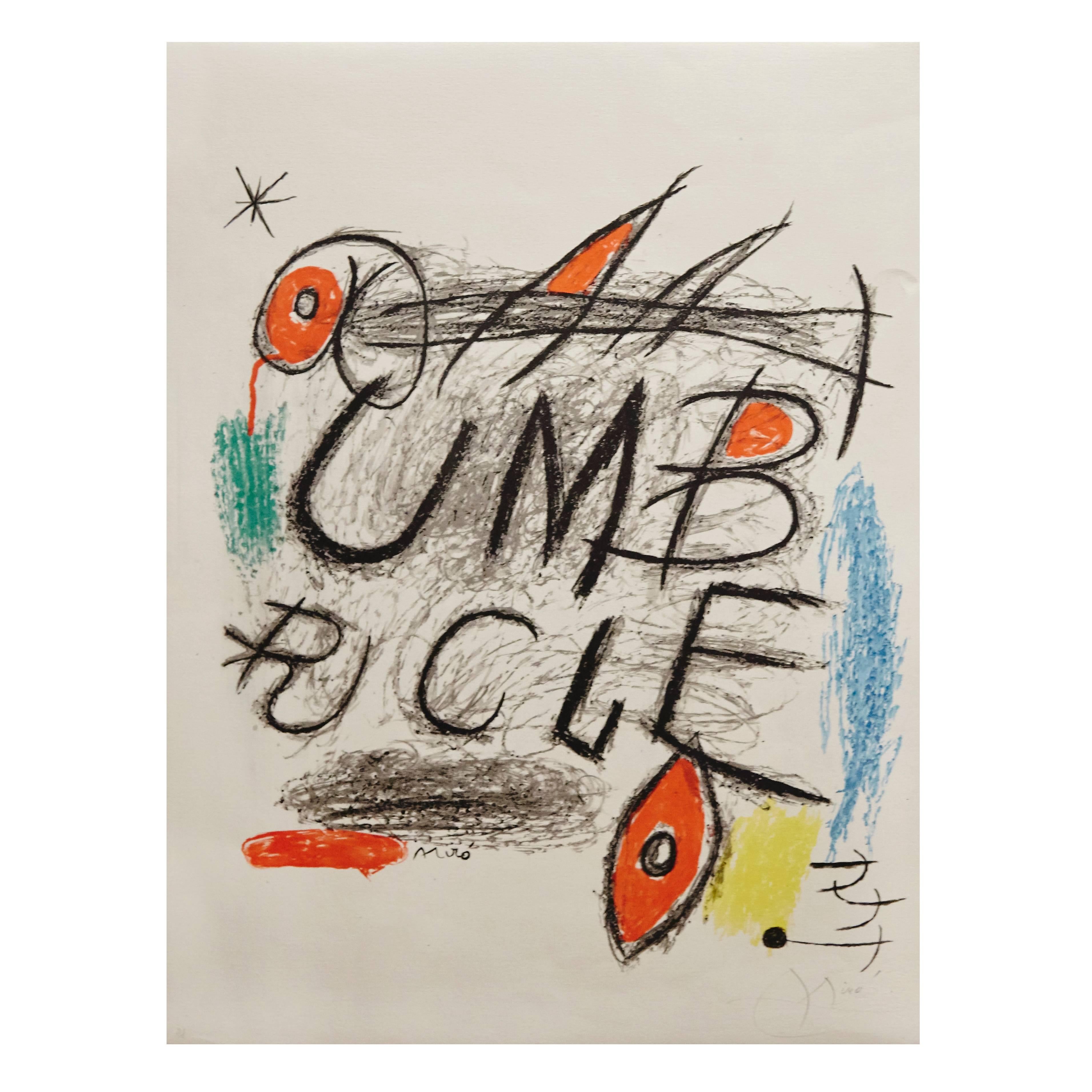 Joan Miro Umbracle Lithography, 1973