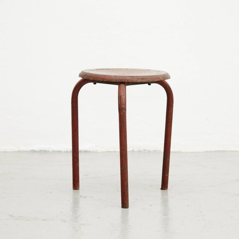Stool Attributed to Jean Prouvé, circa 1950 For Sale at 1stDibs