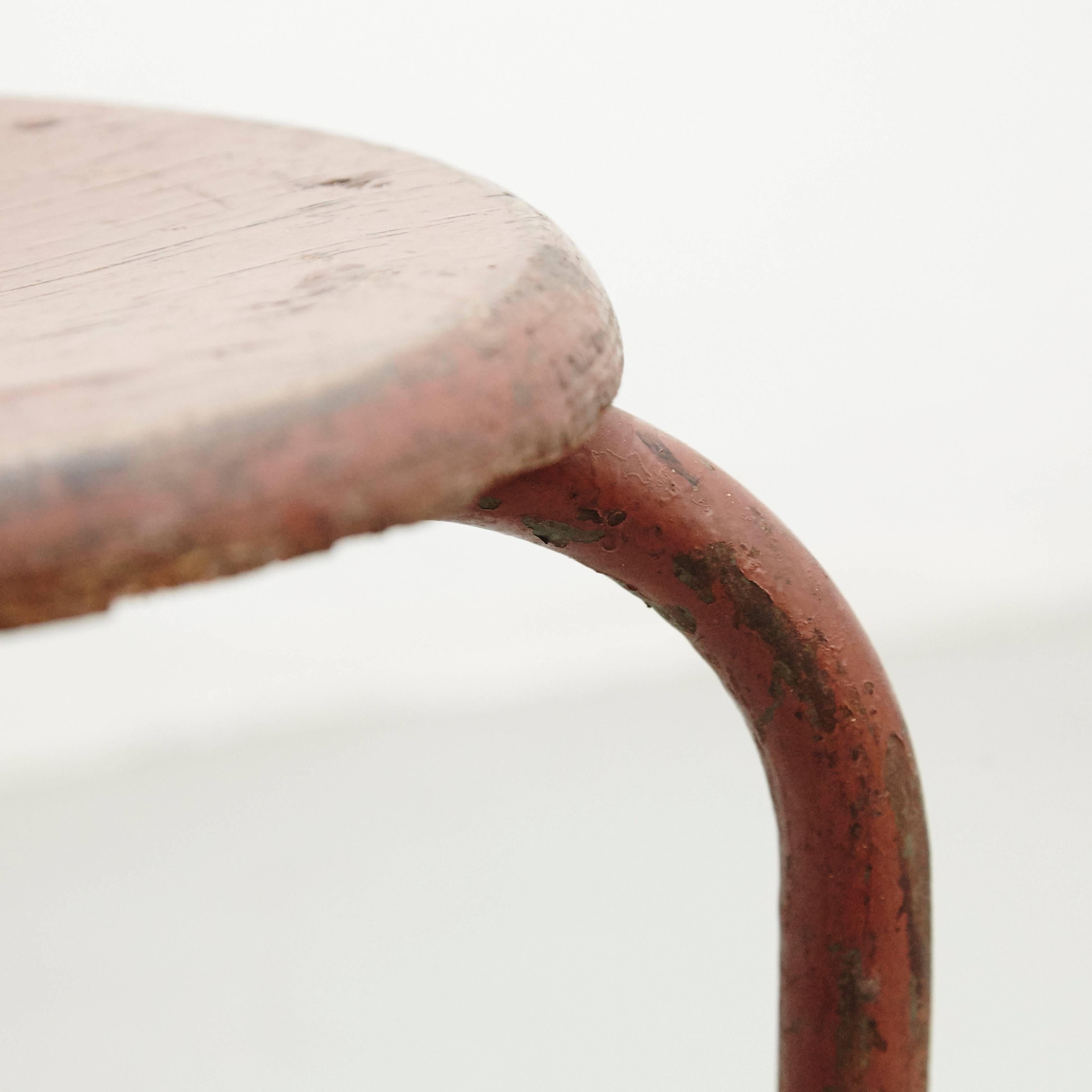 French Stool Attributed to Jean Prouvé, circa 1950
