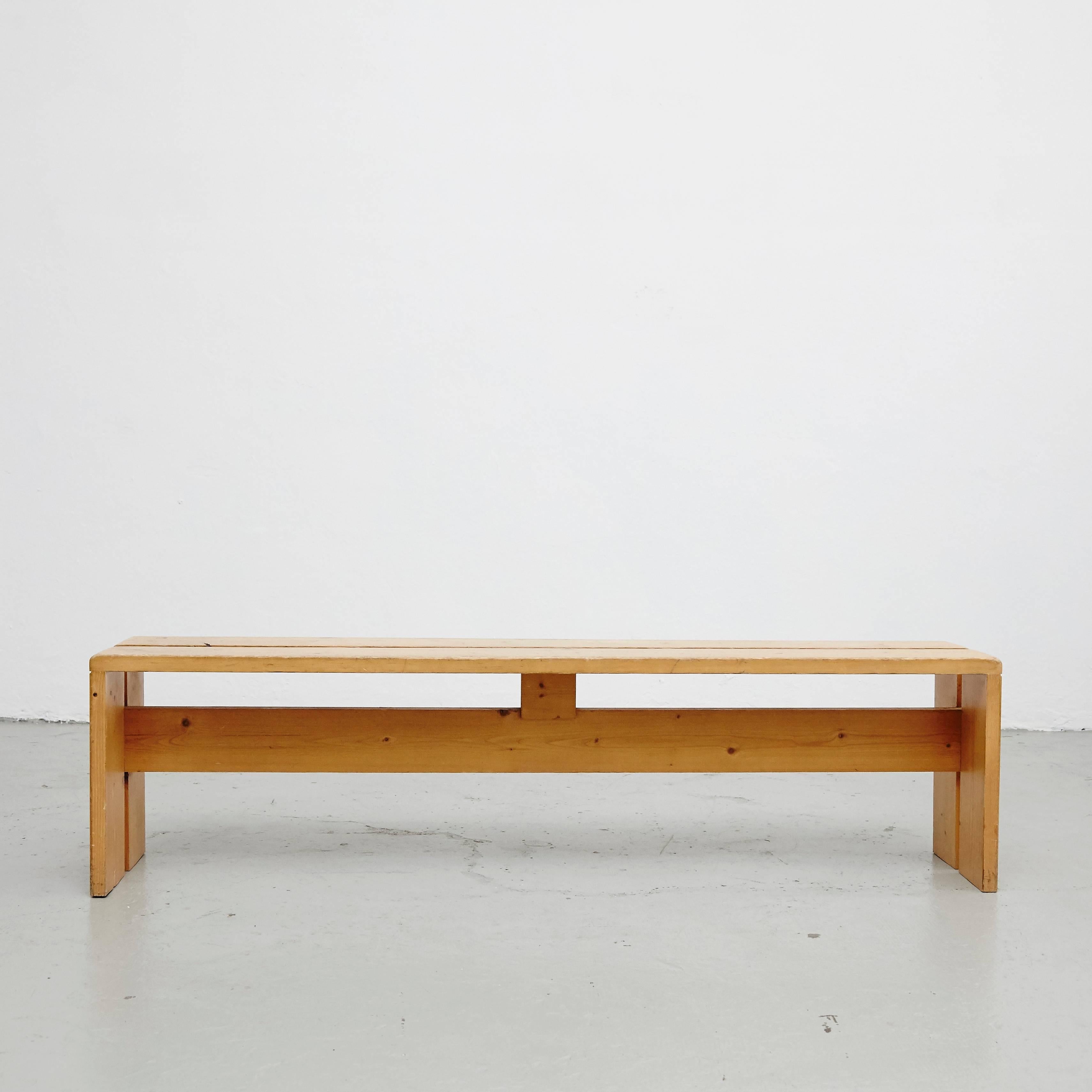 Mid-Century Modern Charlotte Perriand Bench for Les Arcs