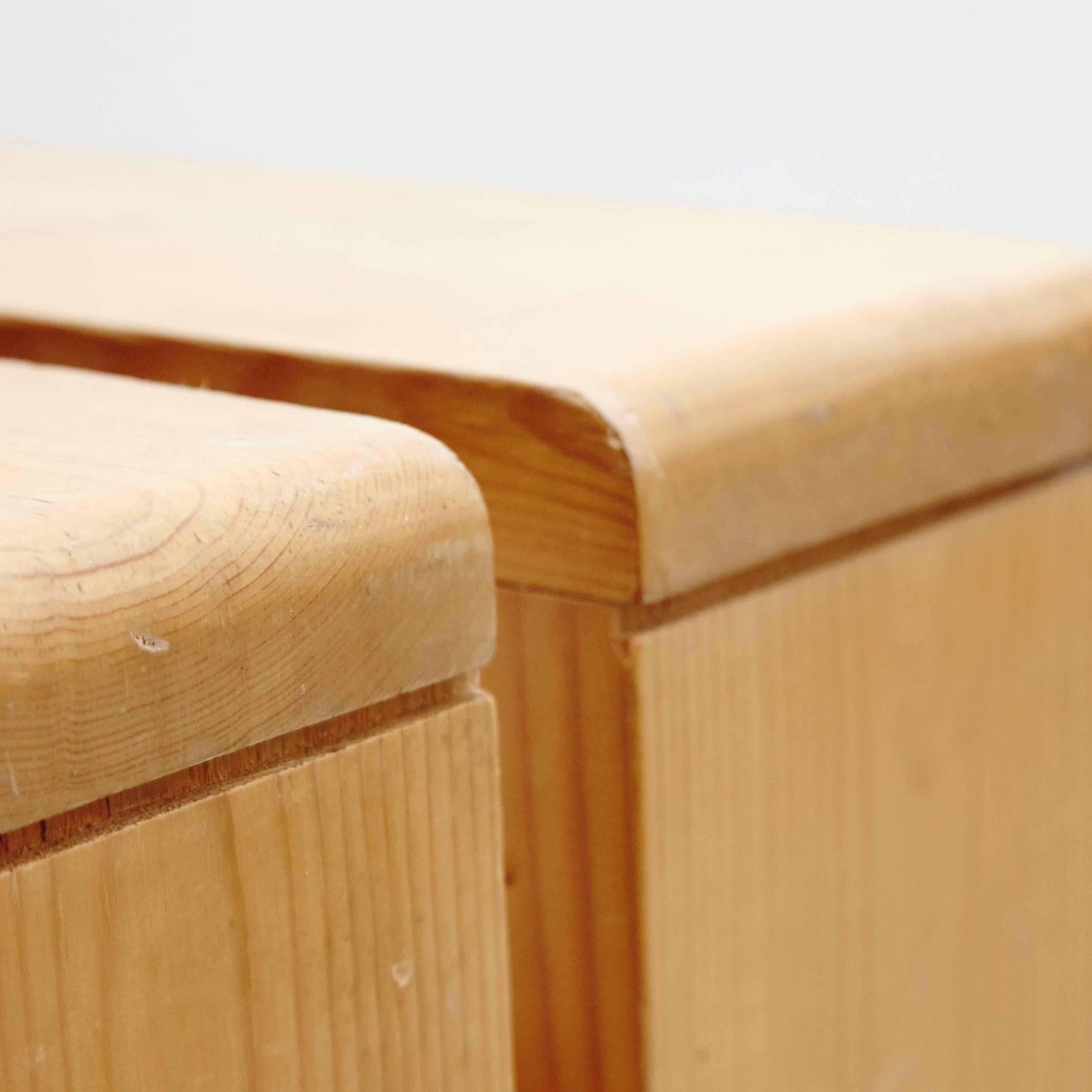 Pine Charlotte Perriand Bench for Les Arcs