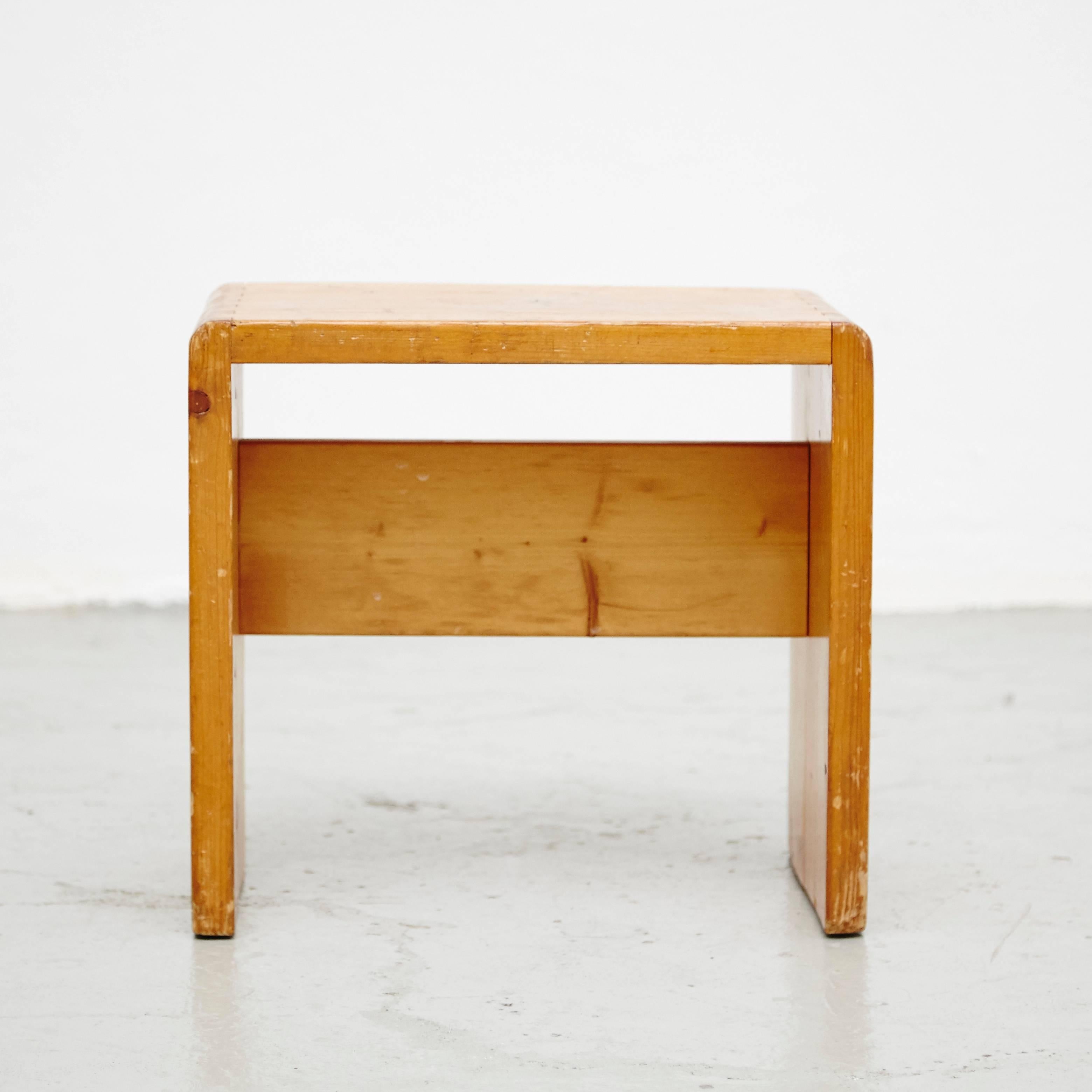 Pine Set of Four Charlotte Perriand Stool for Les Arcs