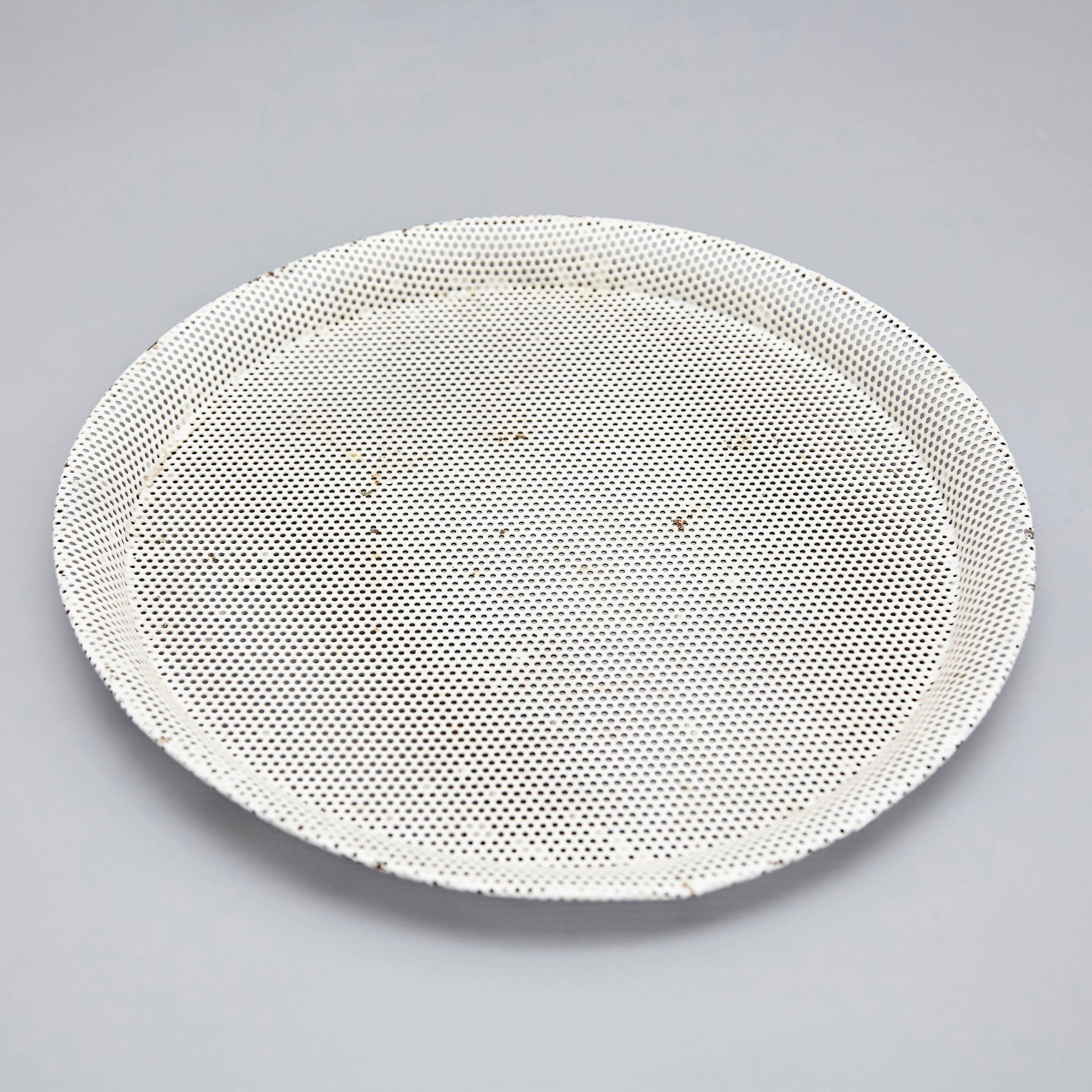 French Mathieu Matégot Enameled Metal Plate, circa 1950