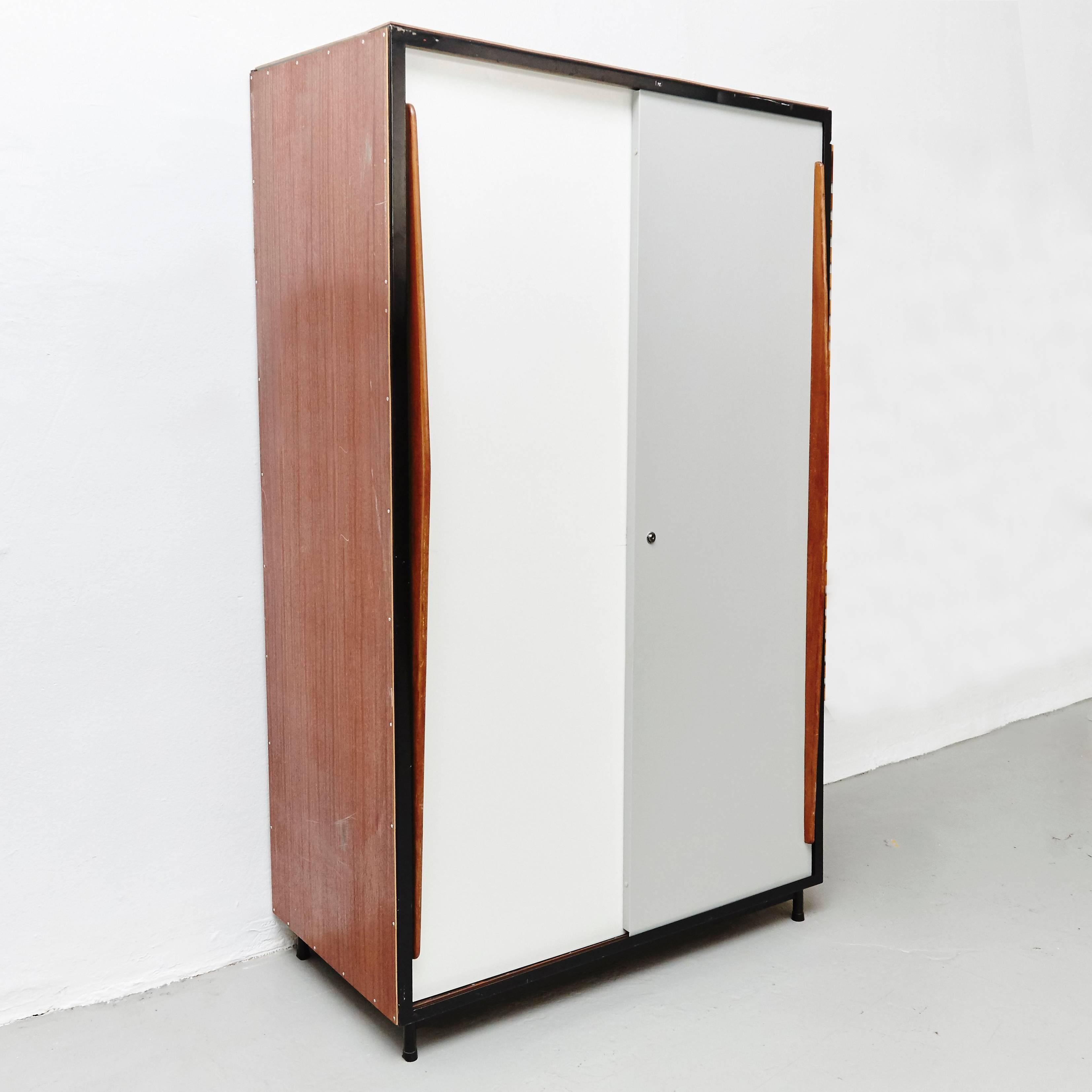 Cabinet designed by Willy Van Der Meeren and executed around 1950 for Tubex.

In good original condition, preserving a beautiful patina, with minor wear consistent with age and use.

Willy Van Der Meeren Born in Belgium in 1942. He began