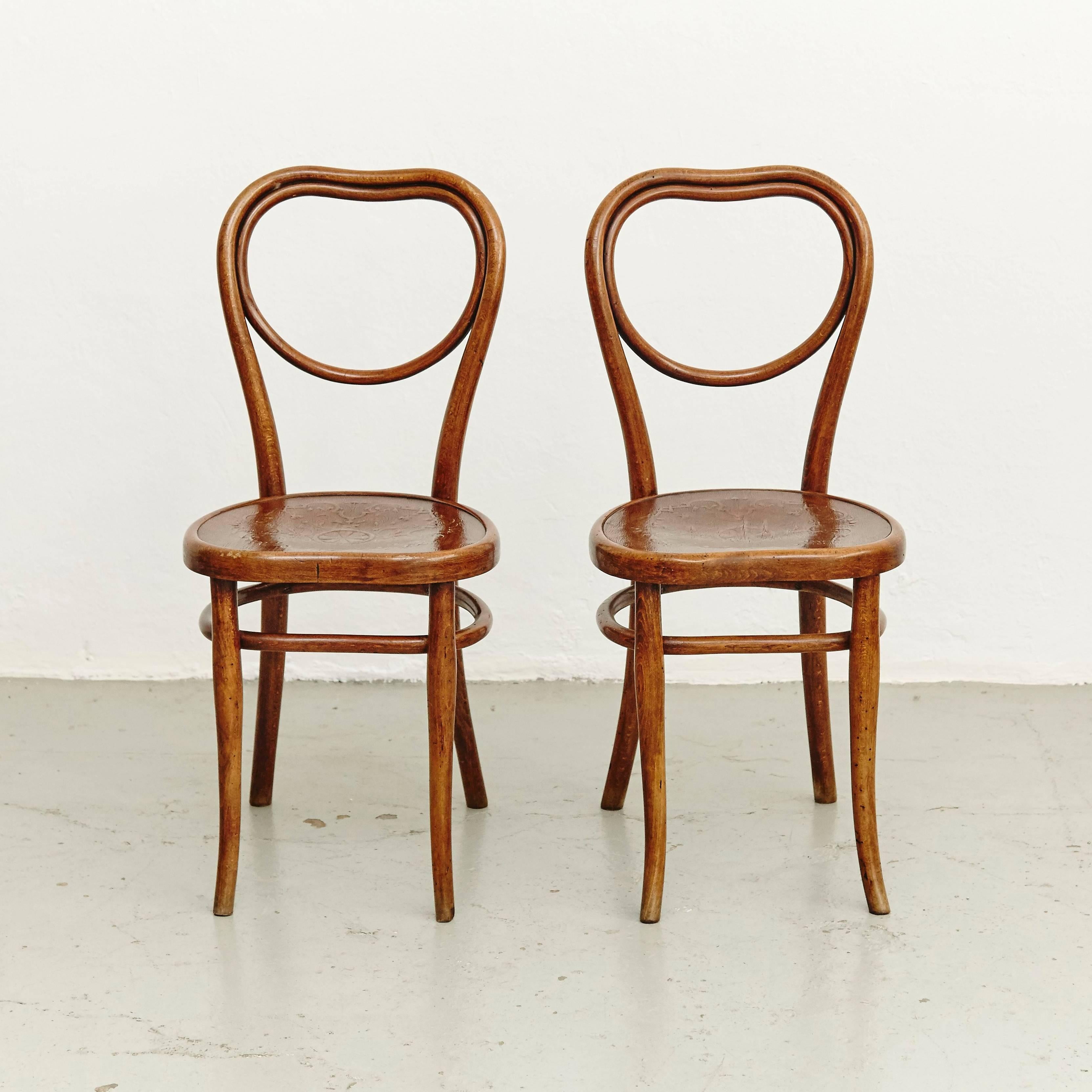 Early 20th Century Pair of Thonet Chairs for Thonet, circa 1920