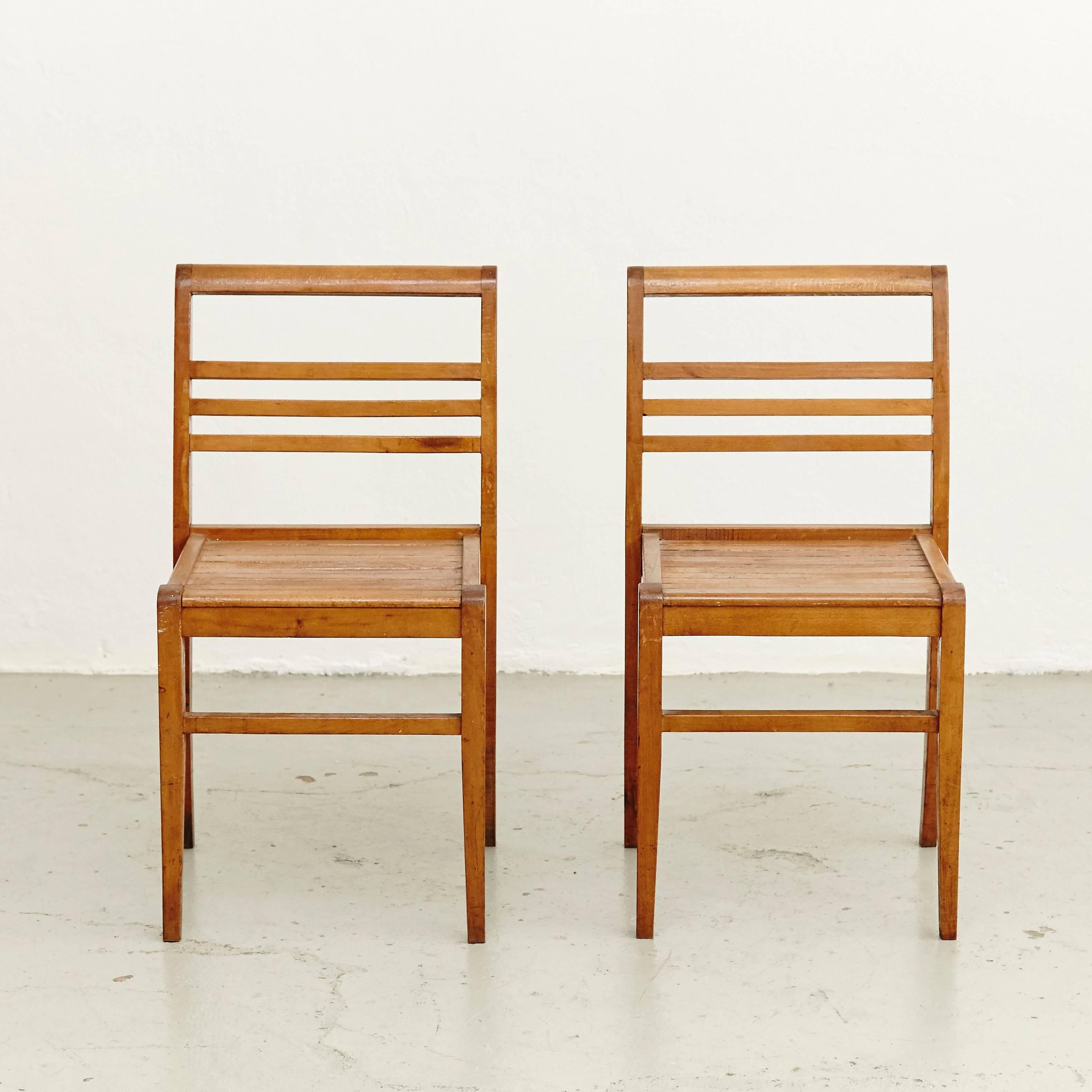 Mid-20th Century Pair of Chairs by Rene Gabriel, circa 1940