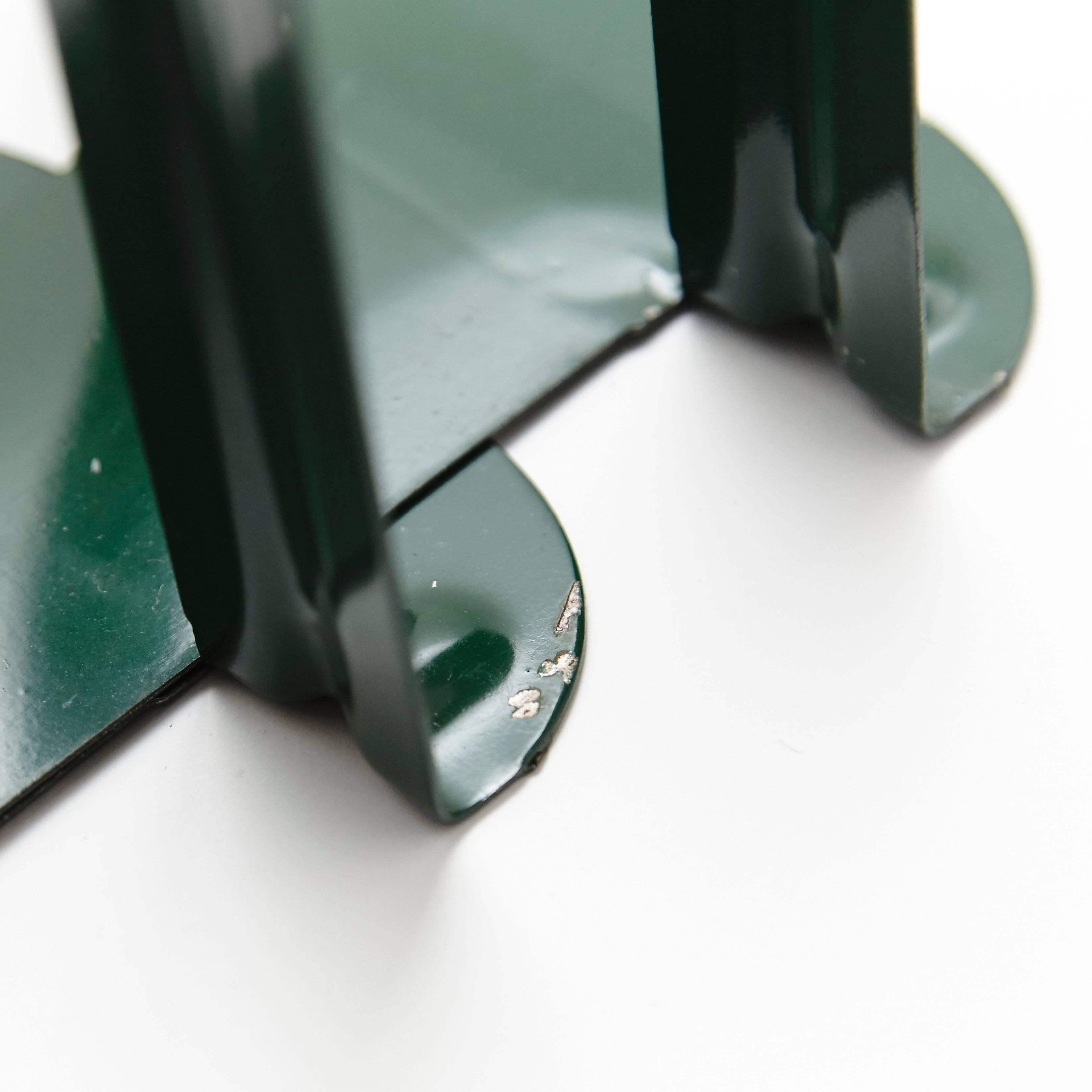 Mid-Century Modern Pair of Bottle Green Bookend by Gras Ravel, circa 1905