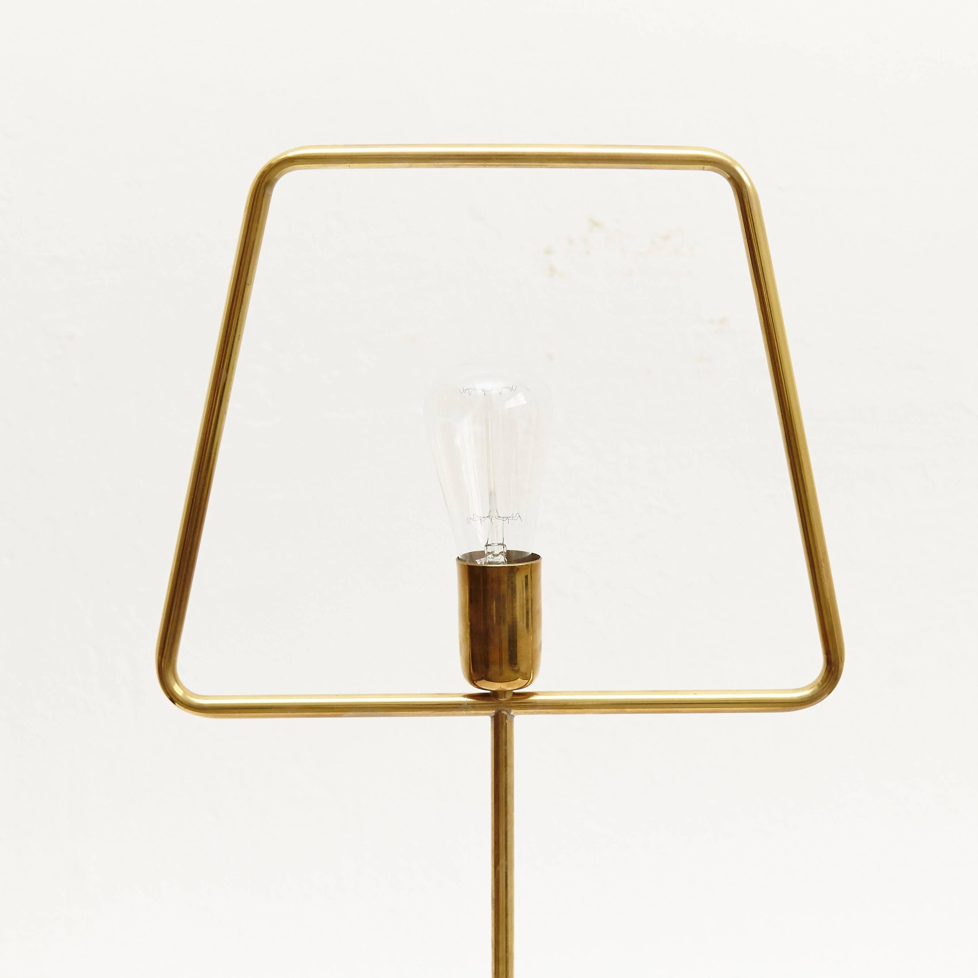 Mid-Century Modern Adolfo Abejon 'Slim Brass' Lamp Prototype