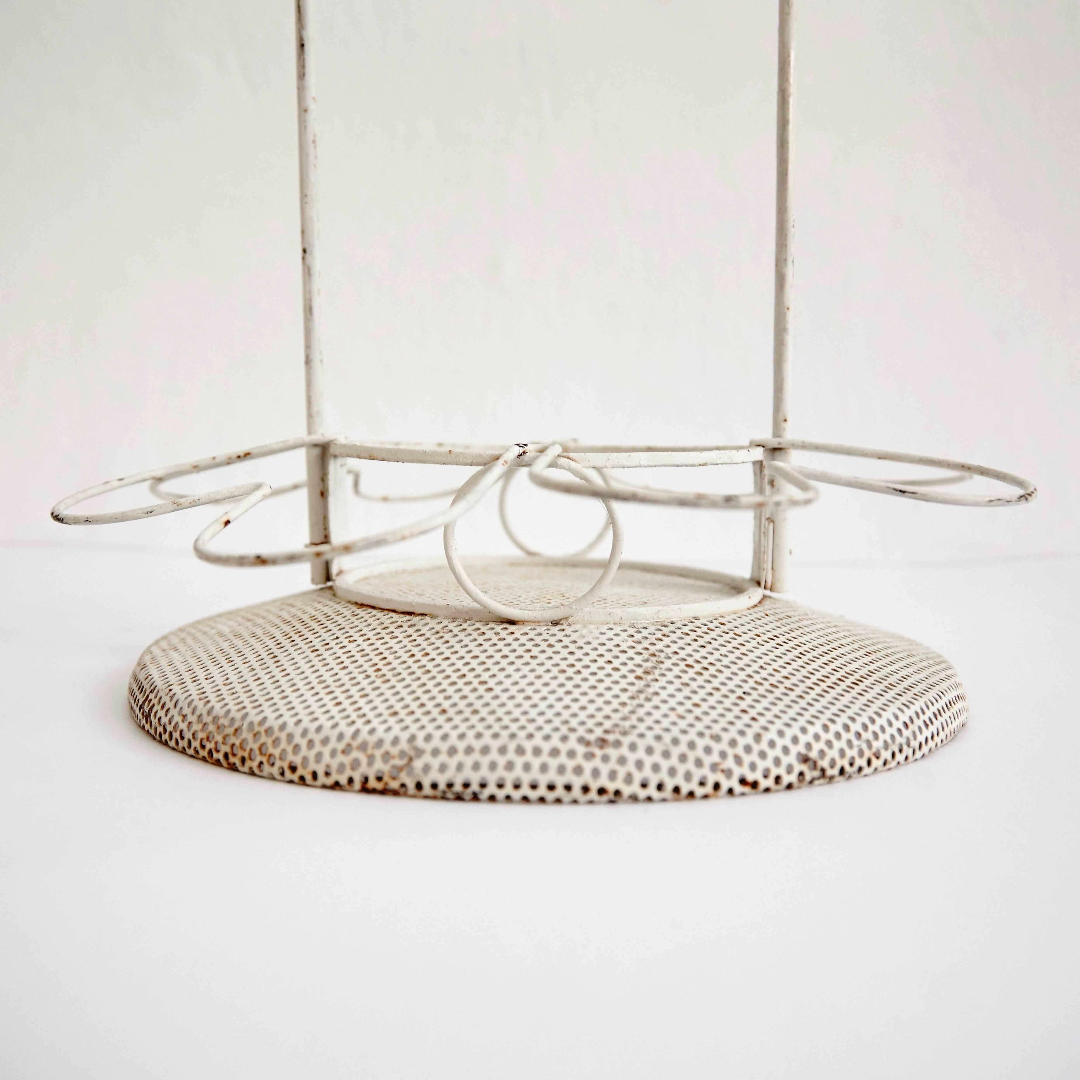 French Mathieu Matégot Enameled Metal Bottle Holder, circa 1950