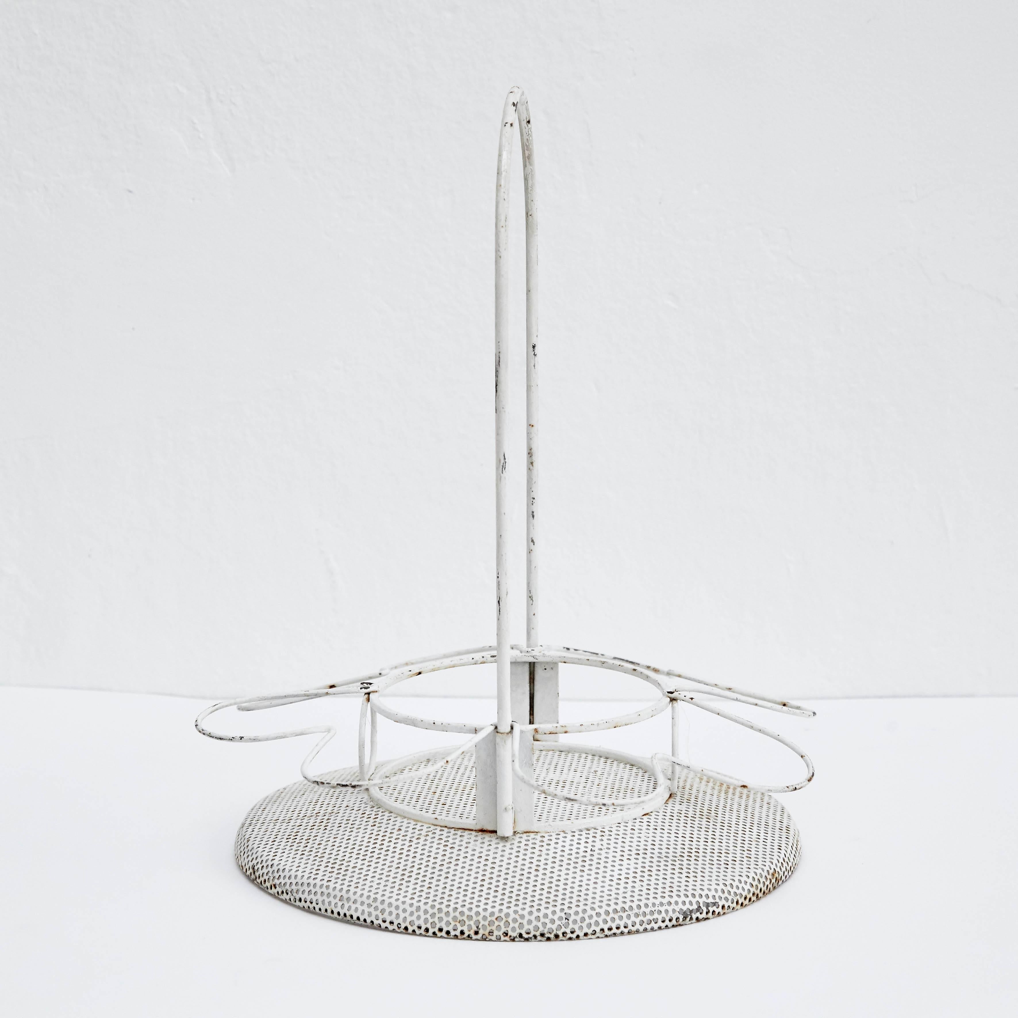 Mid-Century Modern Mathieu Matégot Enameled Metal Bottle Holder, circa 1950