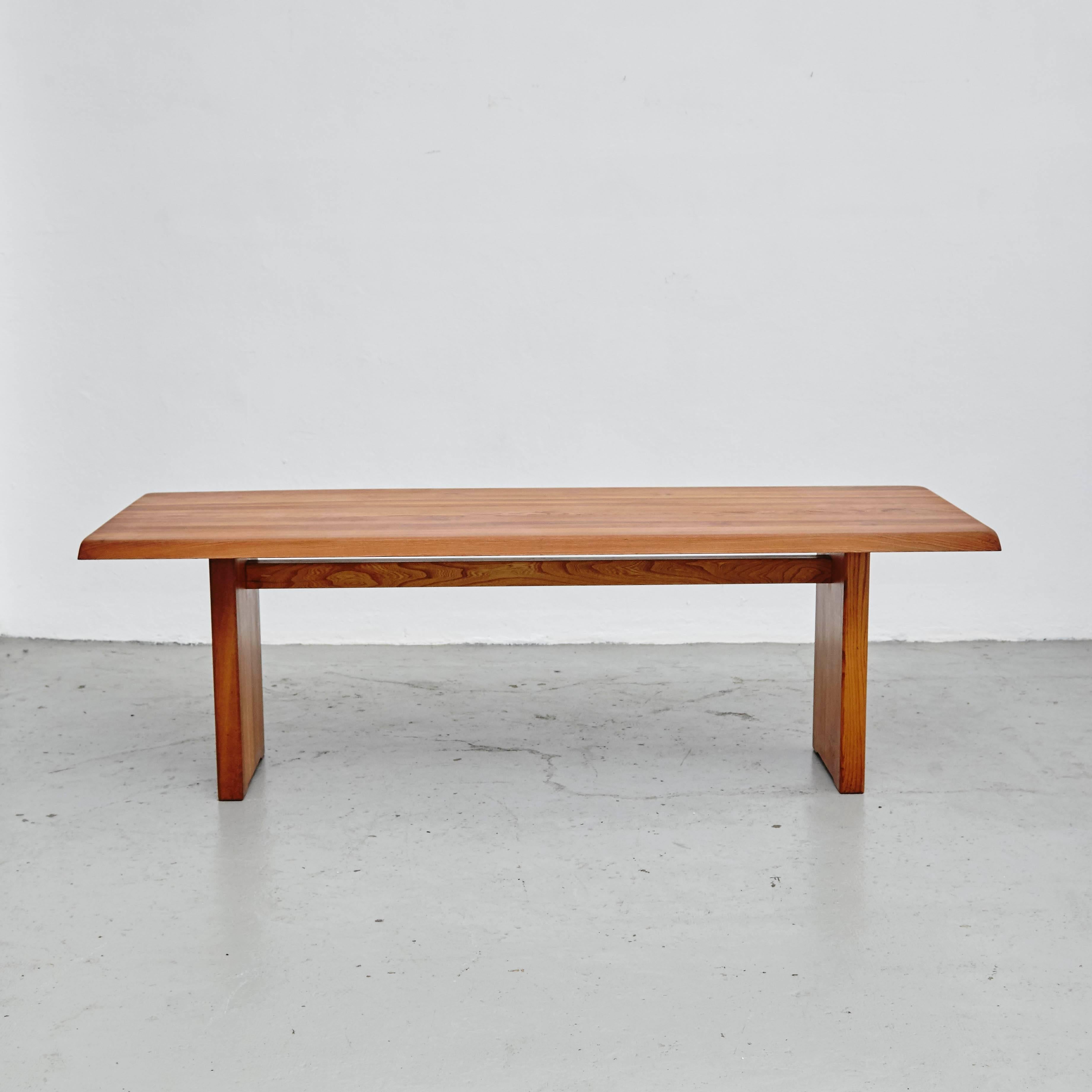 Pierre Chapo Large Dining Table 260cm, circa 1970 In Good Condition In Barcelona, Barcelona