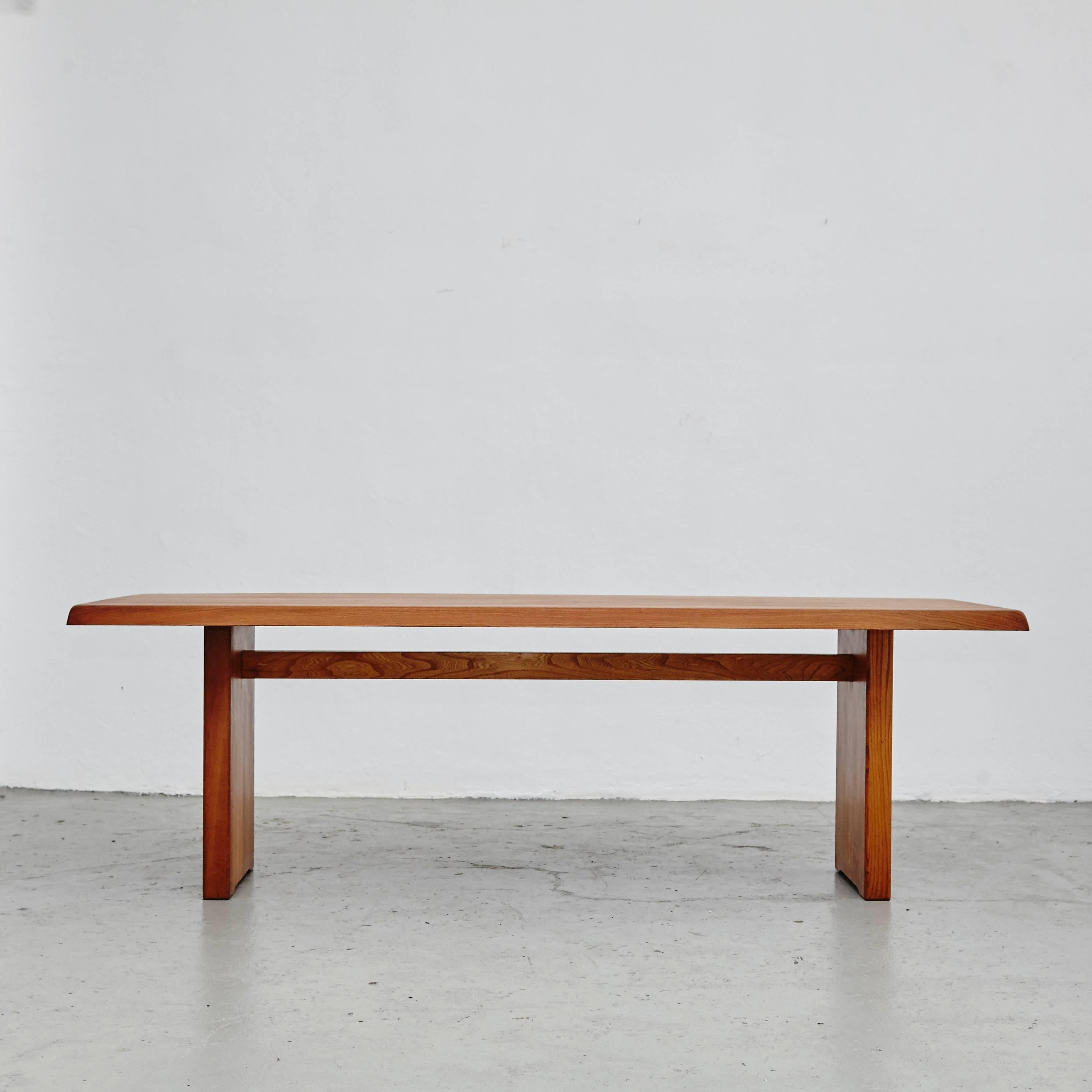 French Pierre Chapo Large Dining Table 260cm, circa 1970