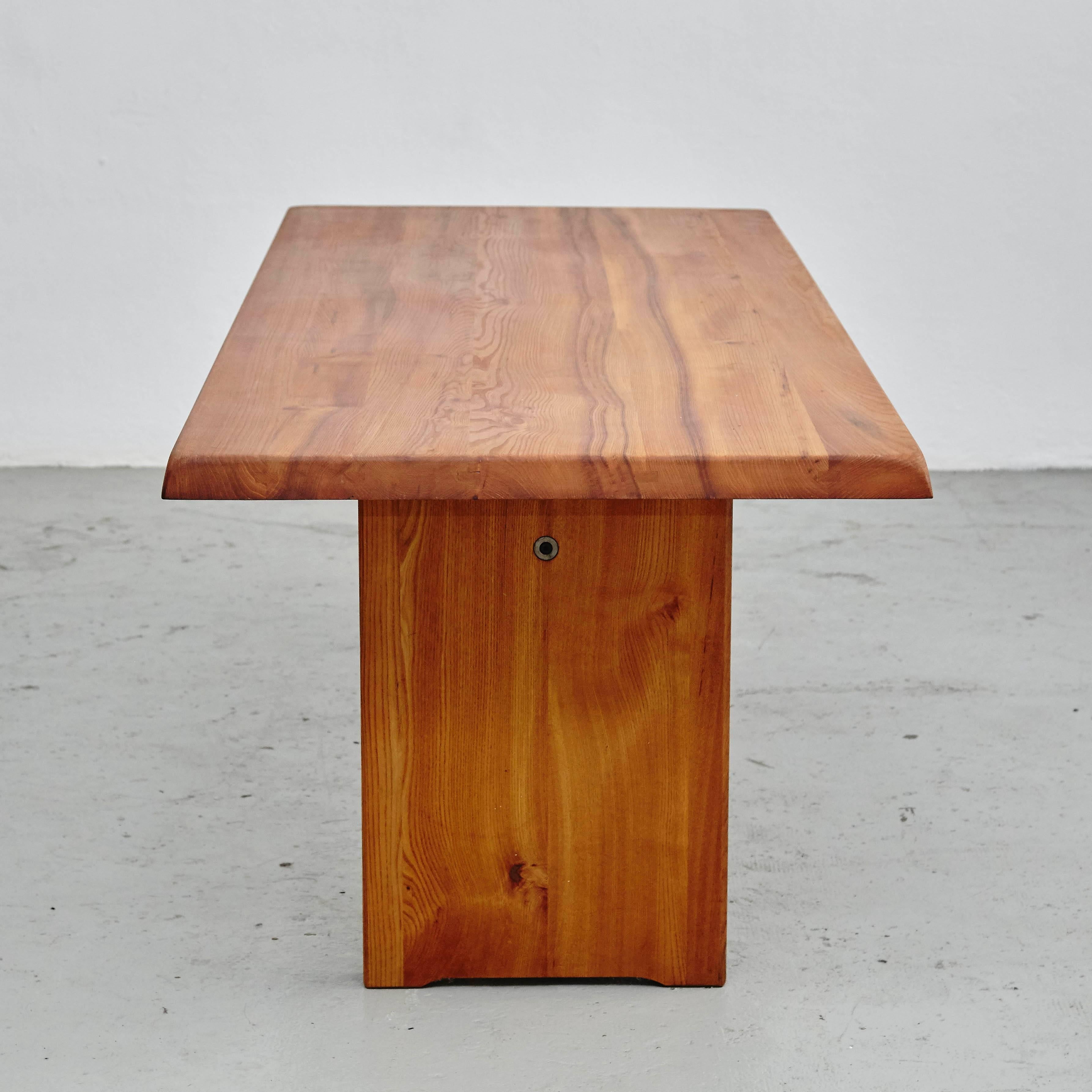 Late 20th Century Pierre Chapo Large Dining Table 260cm, circa 1970