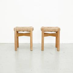 Pair of Stools by Charlotte Perriand for Meribel, circa 1950