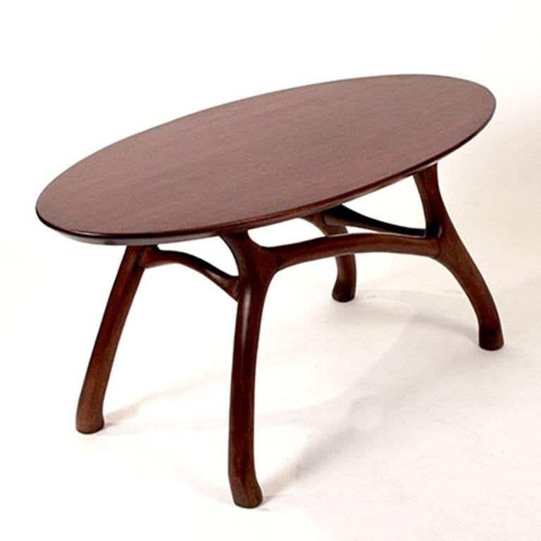 European Side Table from Mahogany Wood, circa 1970