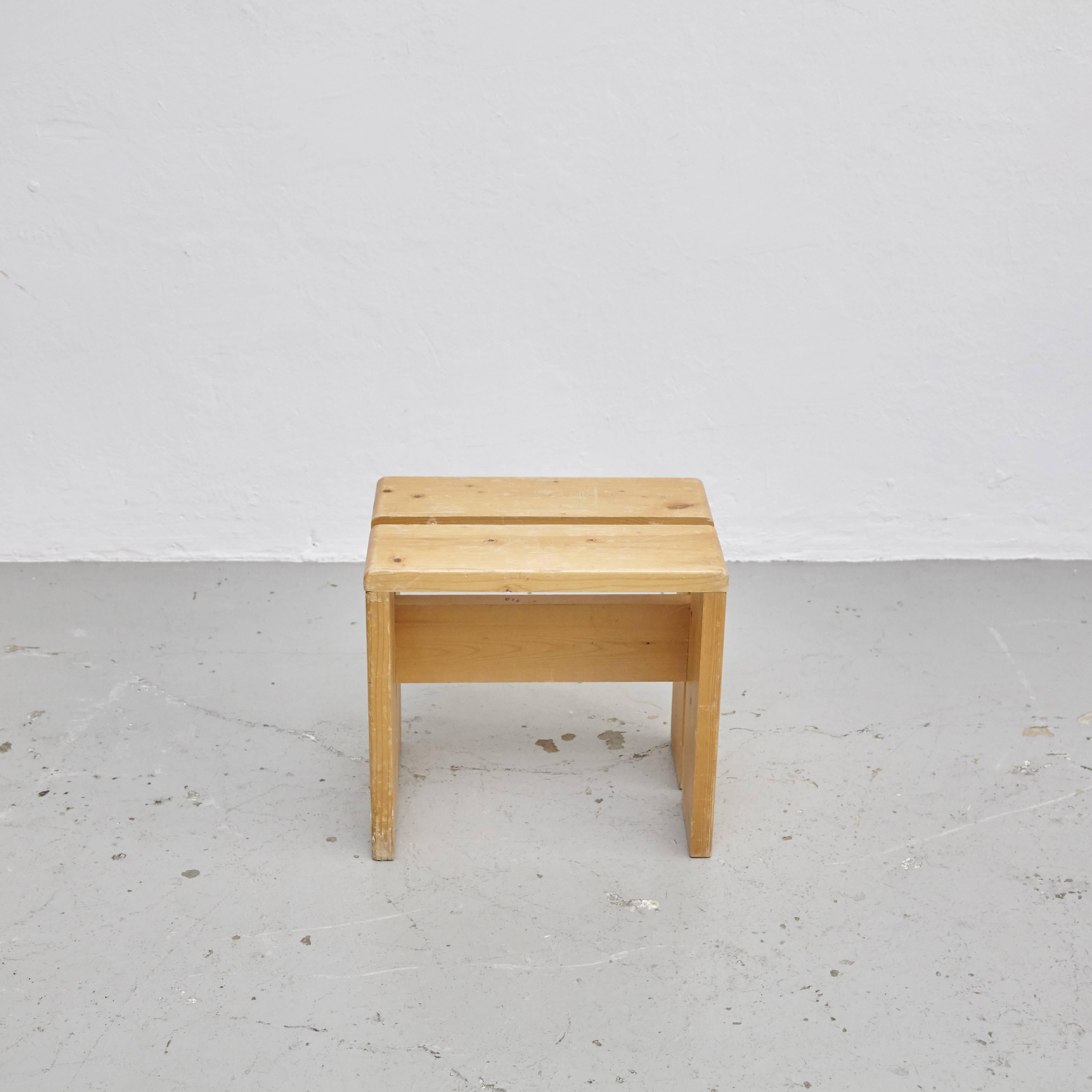 French Charlotte Perriand Stool for Les Arcs, circa 1960