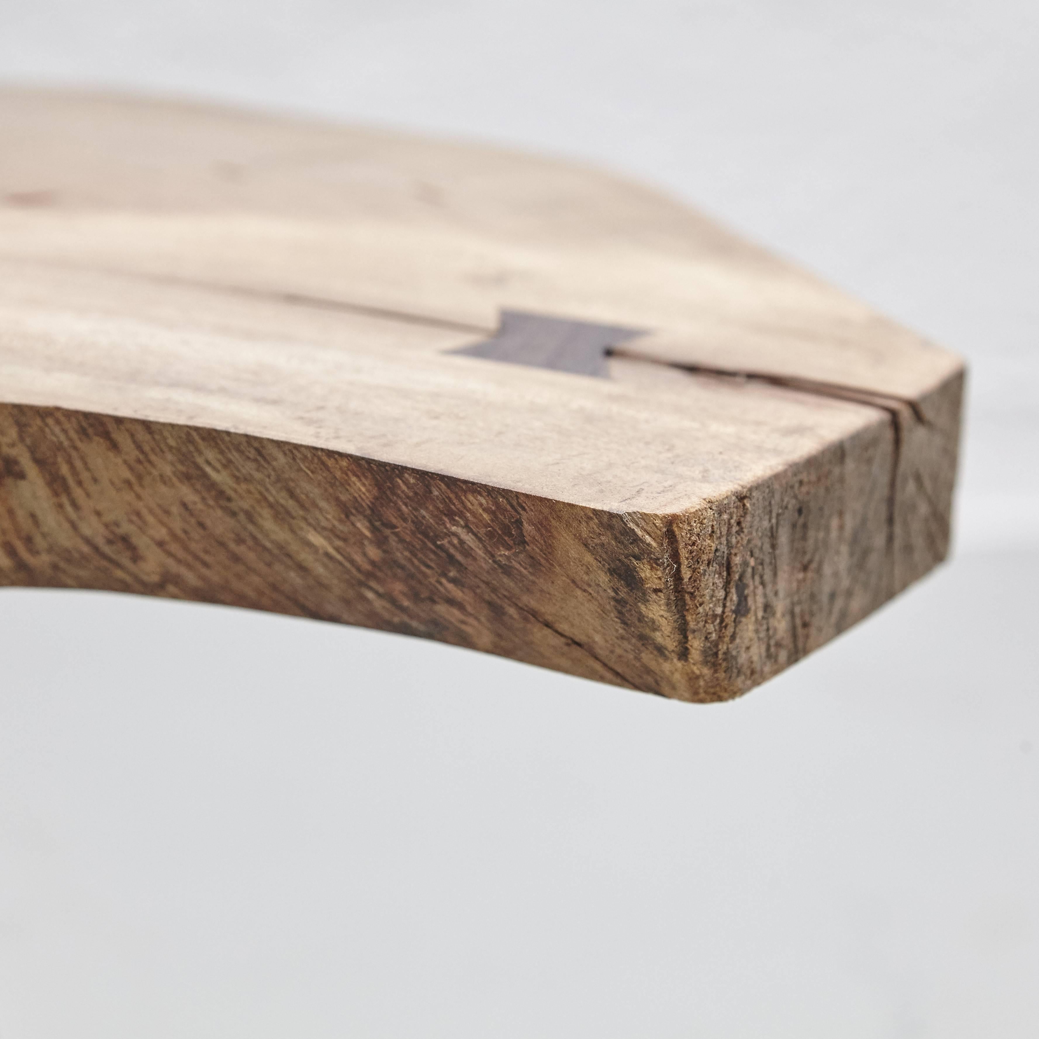 Wood Stool in the Style of Nakashima