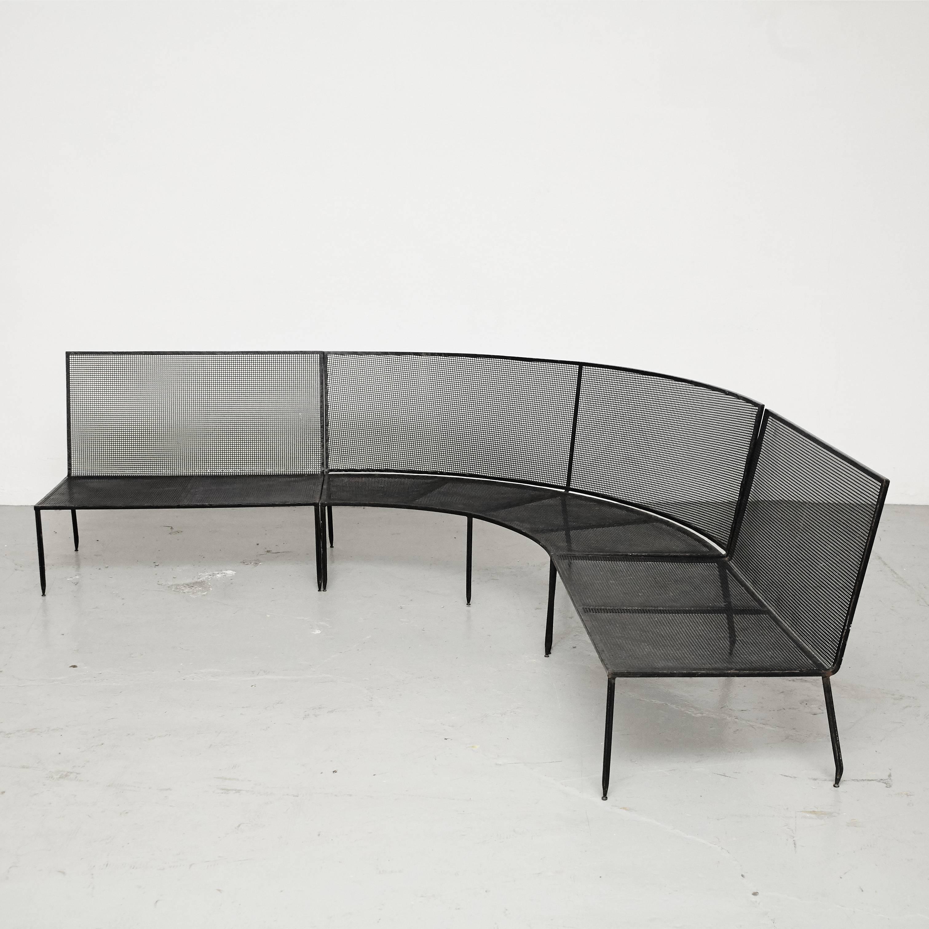 Mid-Century Modern Set of Mathieu Mategot Sofa and Coffee Table, circa 1950
