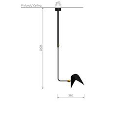 Pair of Serge Mouille Bookshelf Curved Ceiling Lamps