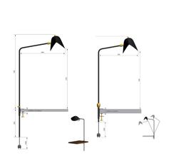 Serge Mouille Agafée Two Rotulas Lamp