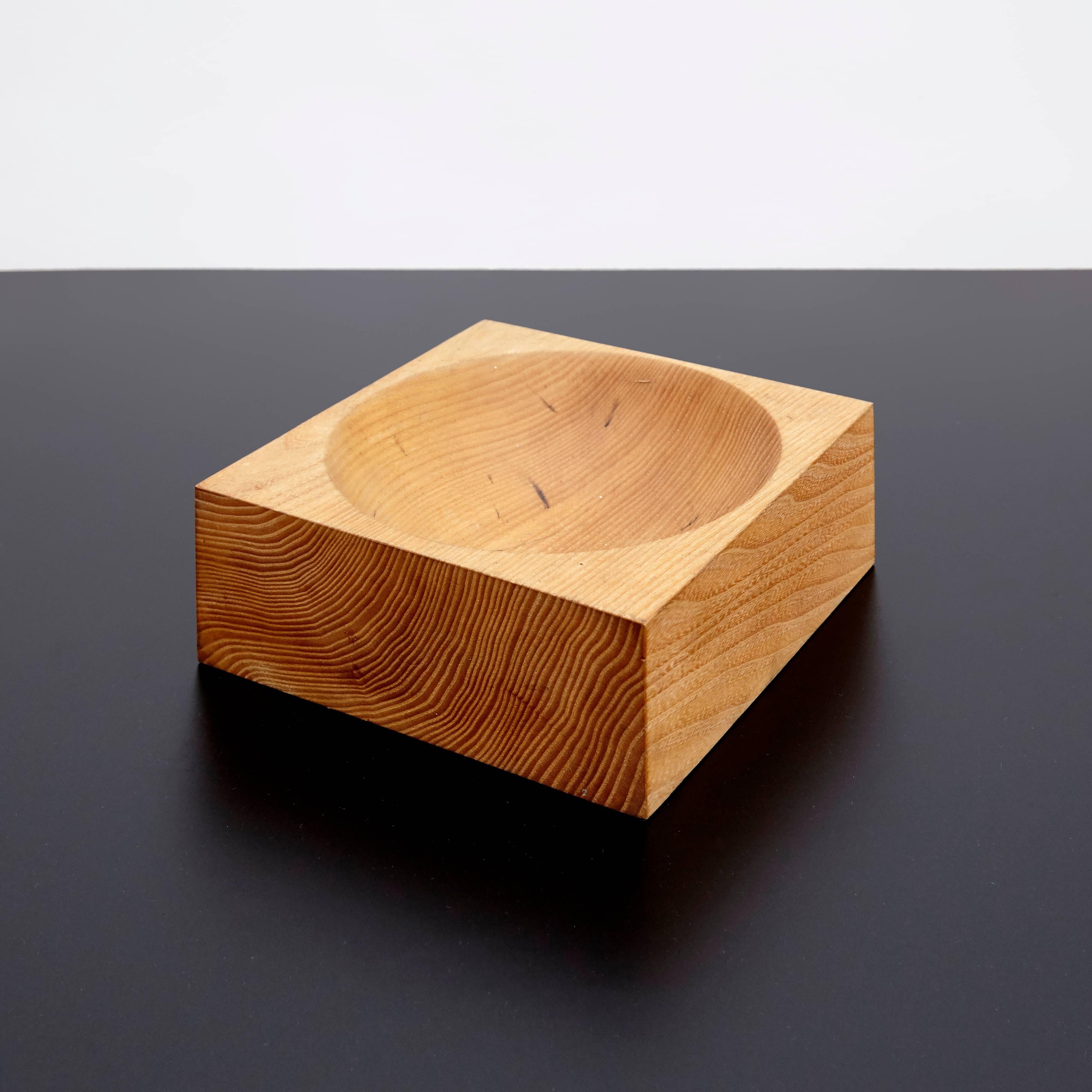 Fidel Chapo Mid-Century Modern Wood French Pair of Bowls by Creation Chapo (Moderne der Mitte des Jahrhunderts)