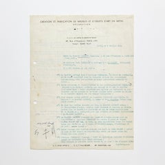 Very Rare Contract of Matégot & Artimeta, 1953