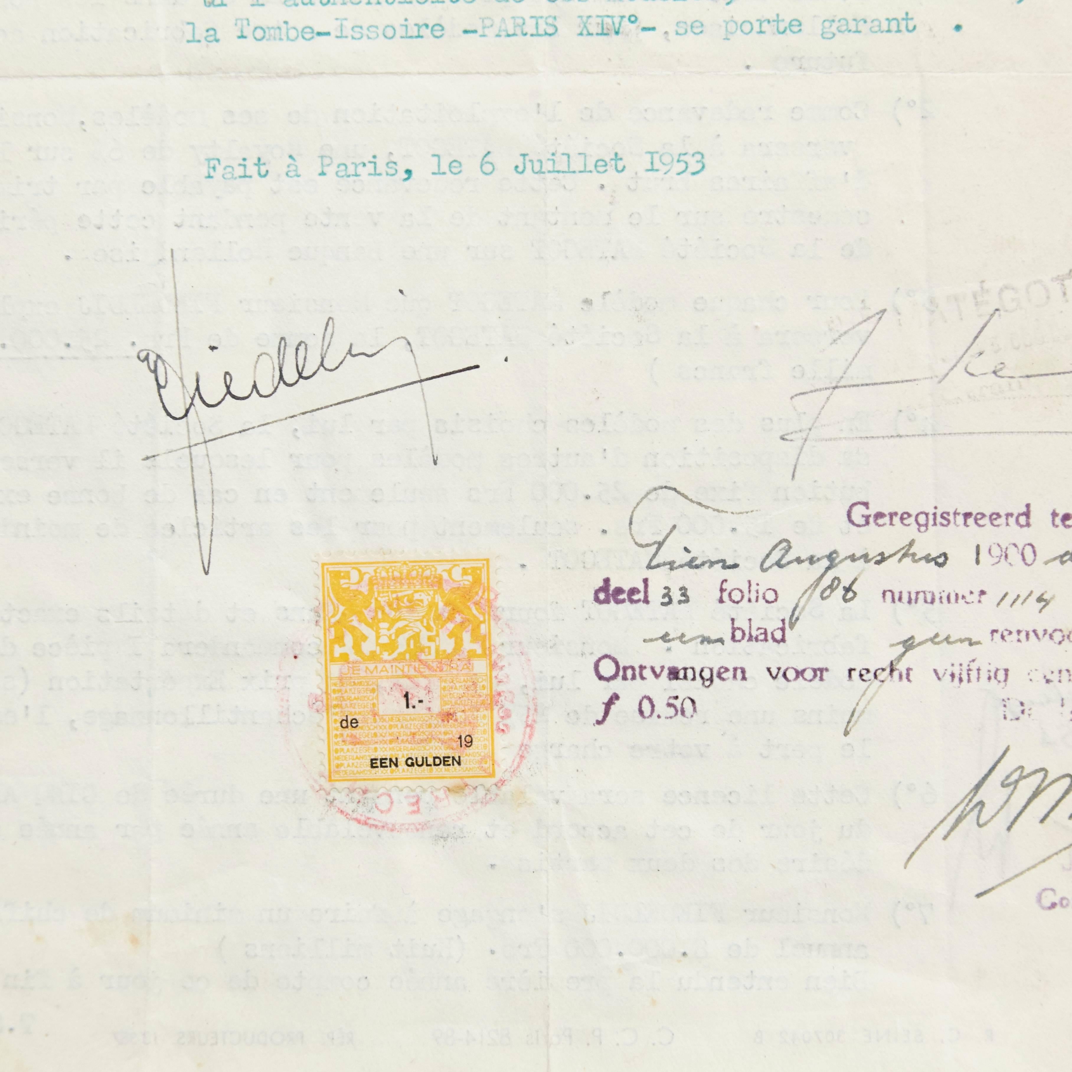 Mid-20th Century Contract of Matégot & Artimeta, 1953