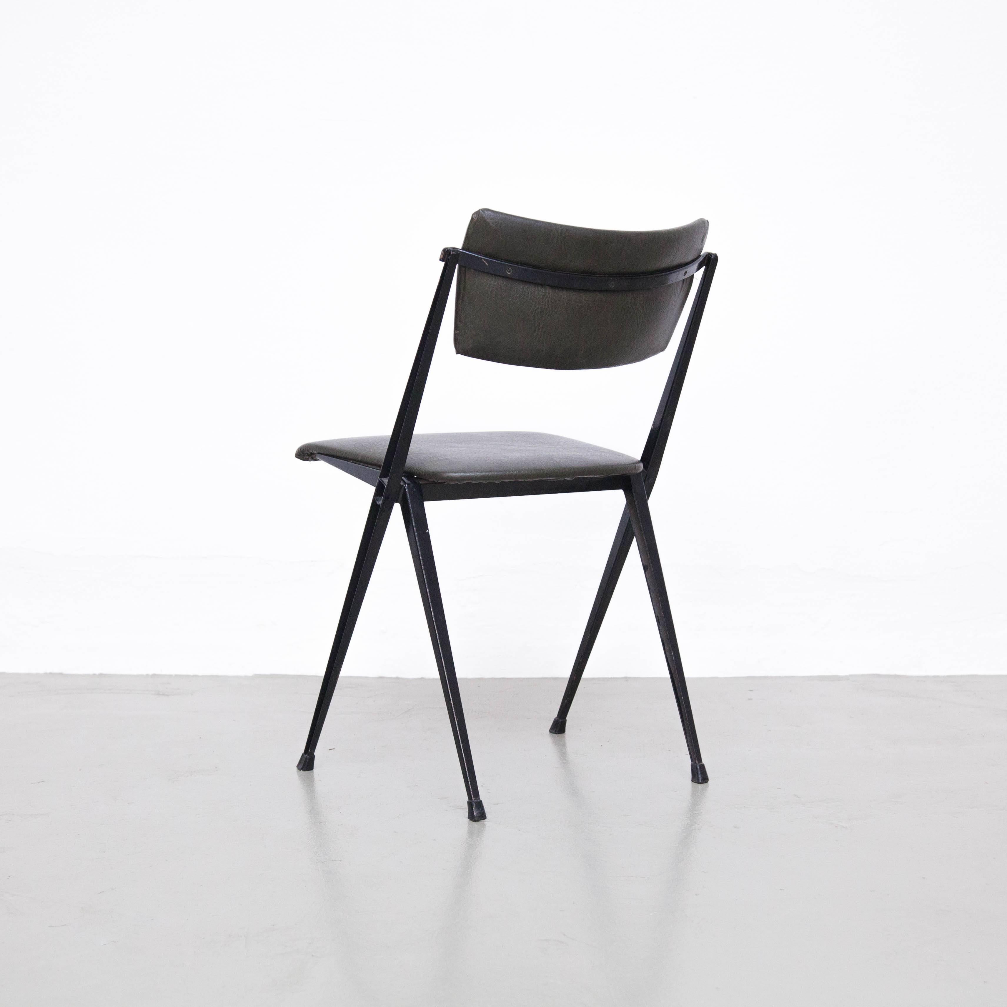 Mid-20th Century Wim Rietveld Mid Century, Black Grey Pyramid Chair Netherlands circa 1960s