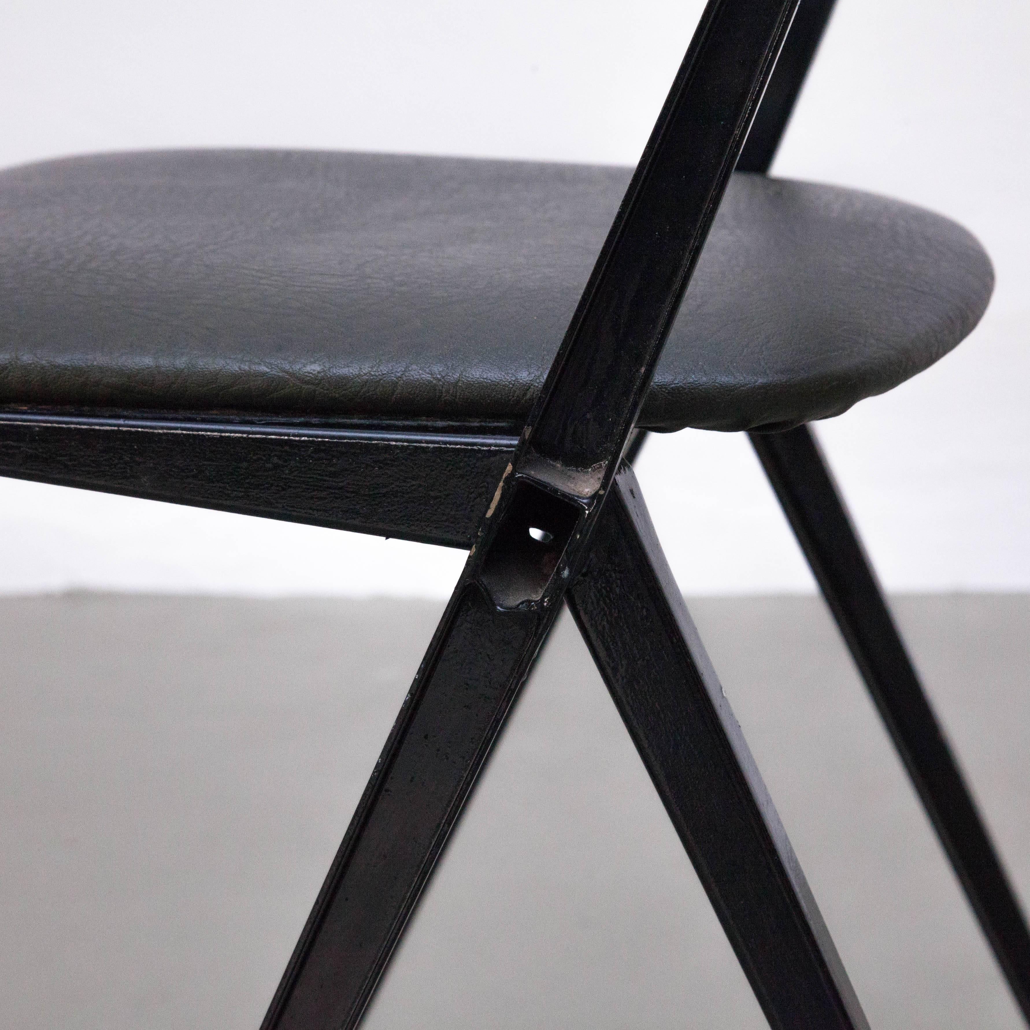 Wim Rietveld Mid Century, Black Grey Pyramid Chair Netherlands circa 1960s 2