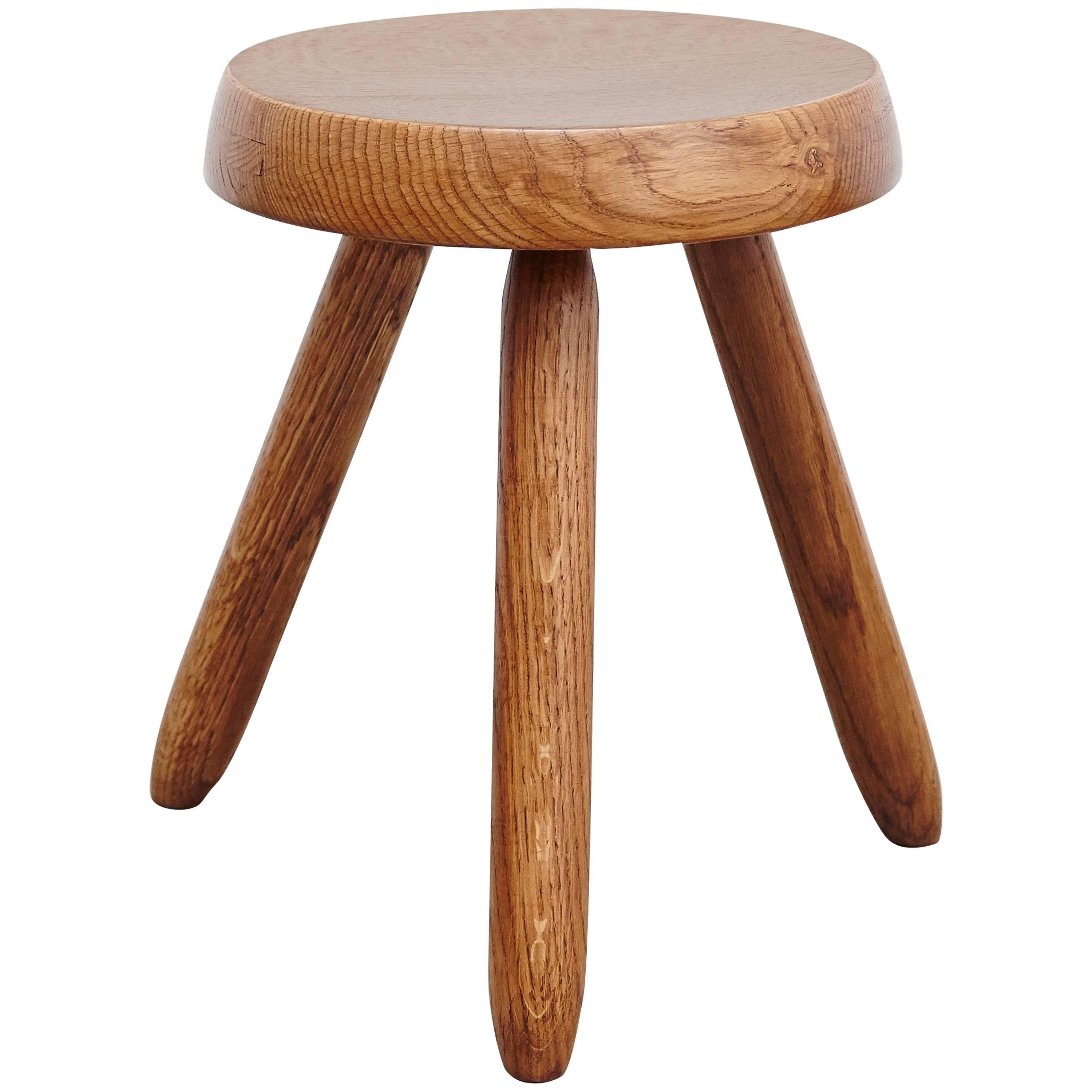 After Charlotte Perriand, Mid Century Modern, Oak Stool