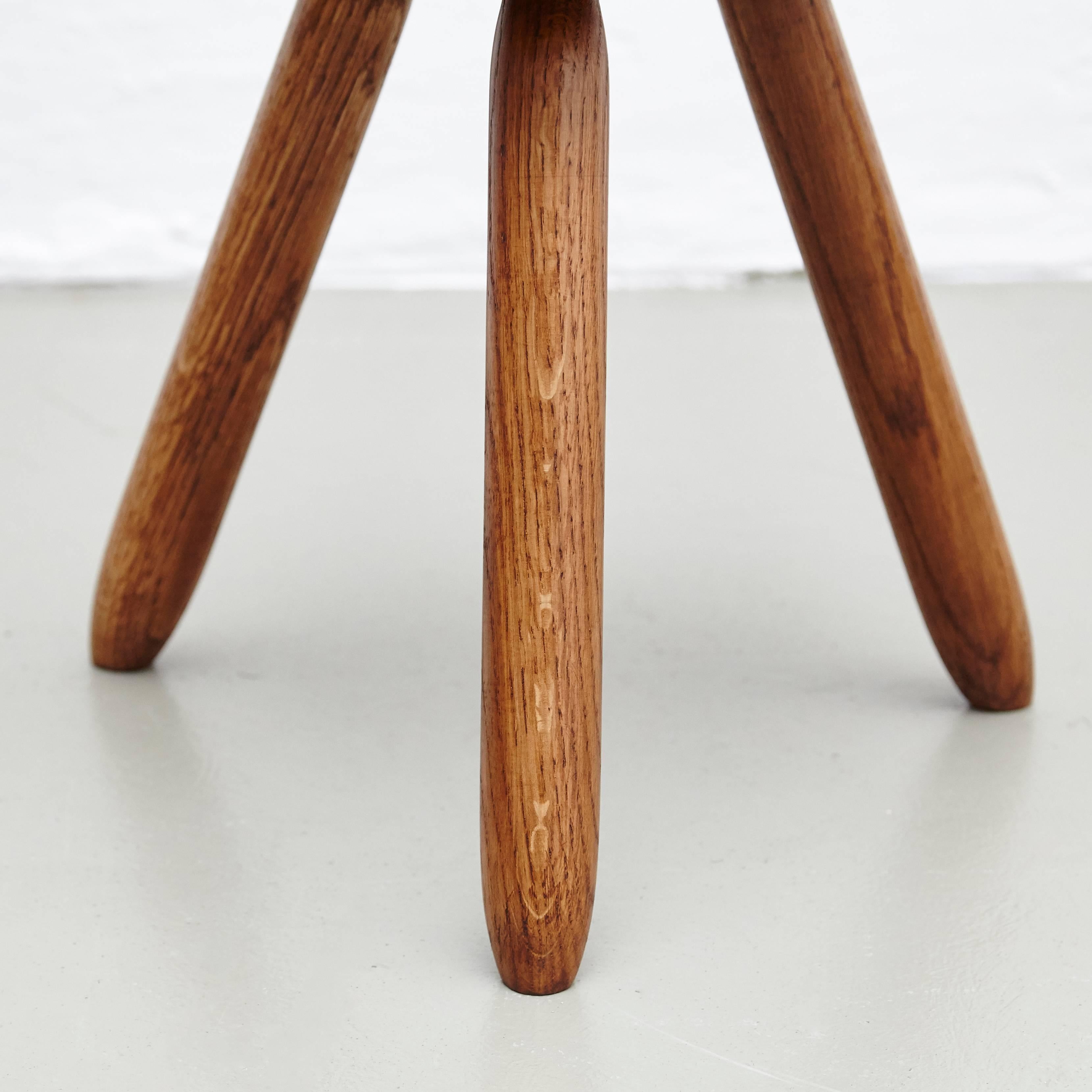 Wood After Charlotte Perriand, Mid Century Modern, Oak Stool