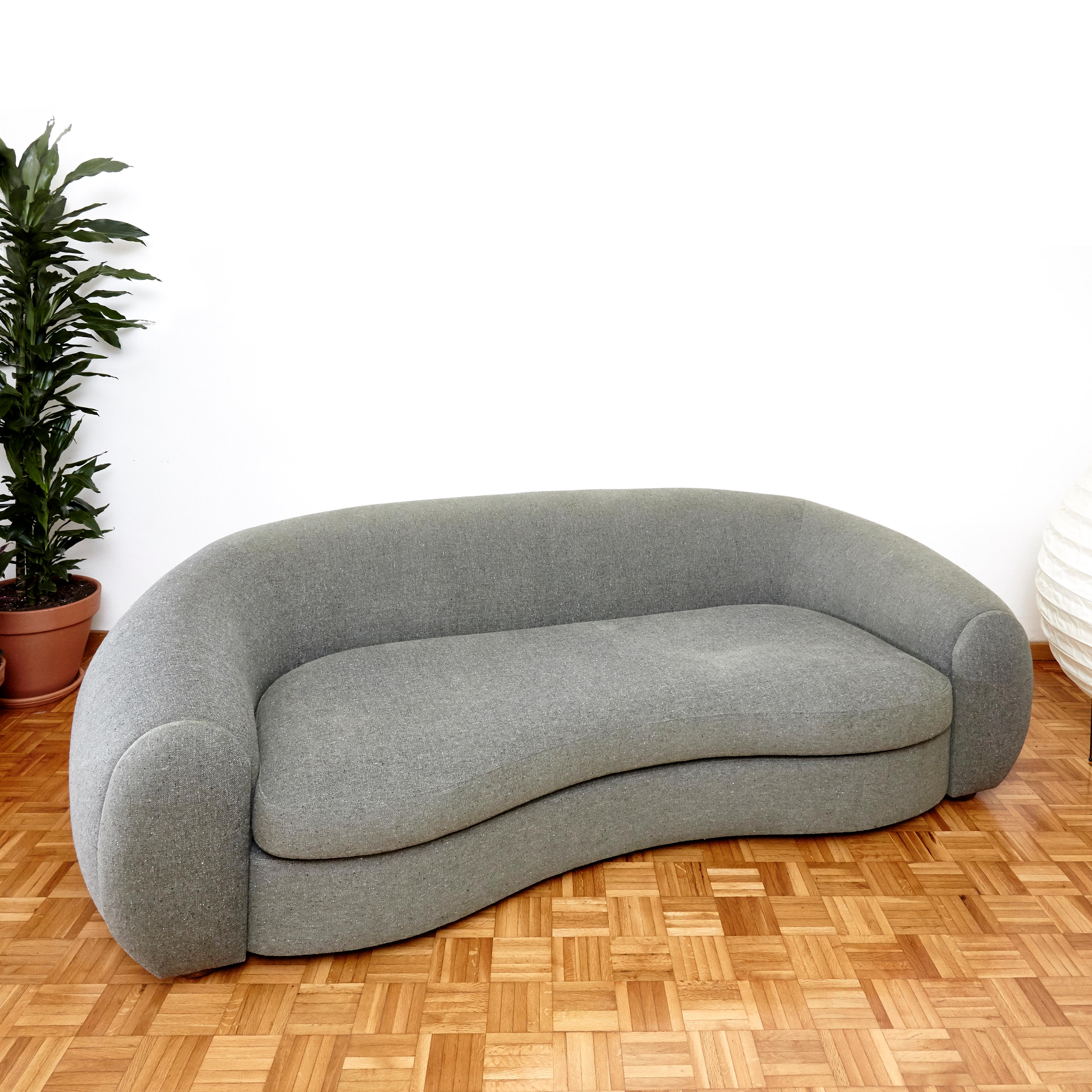 Green Upholstered Organic Large Sofa 1