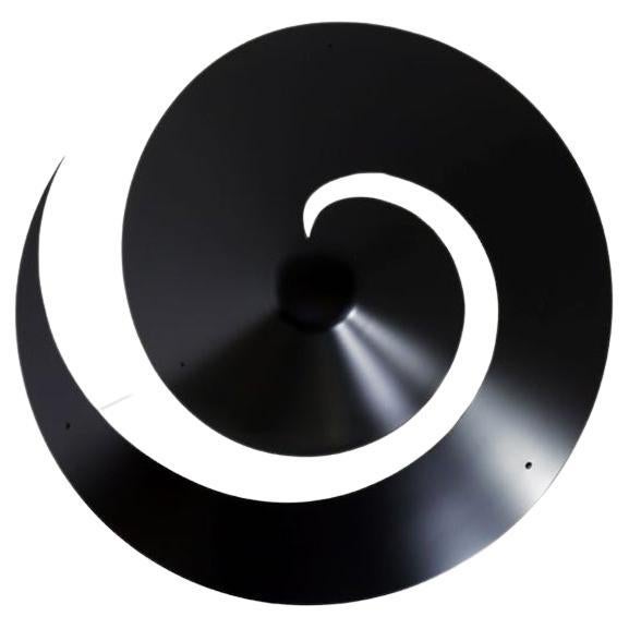 Plafonnier noir à grand escargot de style mi-siècle moderne Serge Mouille