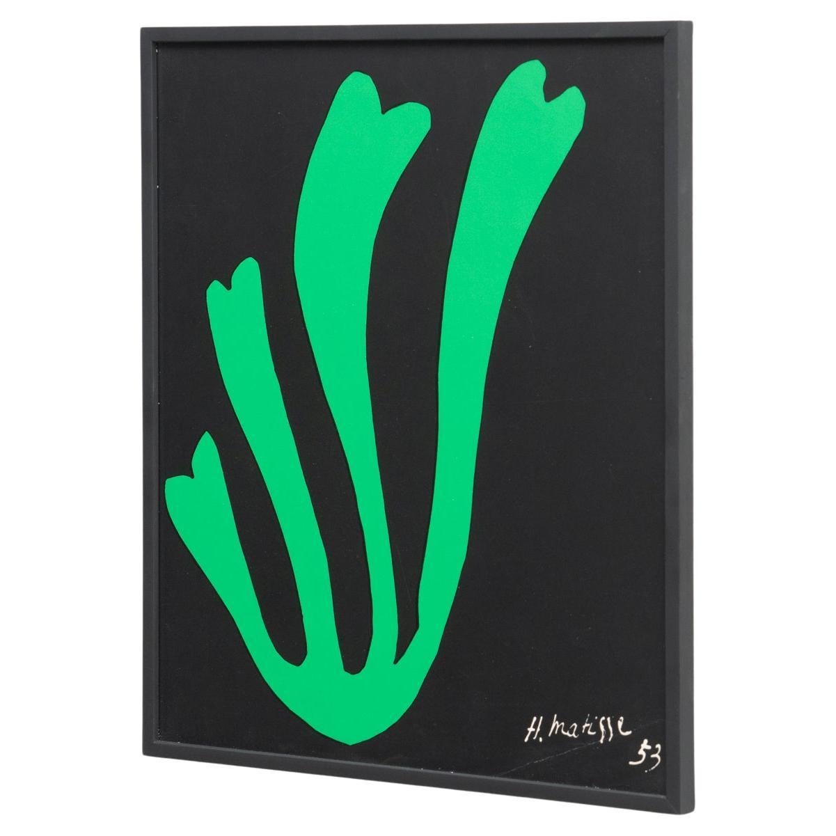 Henri Matisse Fern Cut Out Lithography in Black and Green, 1953 For Sale