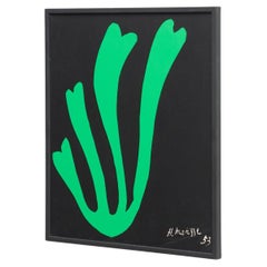 Retro Henri Matisse Fern Cut Out Lithography in Black and Green, 1953