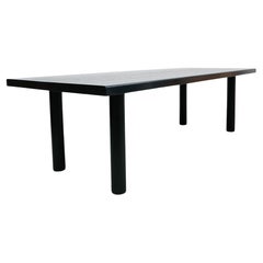 DADA Est. Mesa de comedor contemporánea de madera maciza de fresno lacada en negro