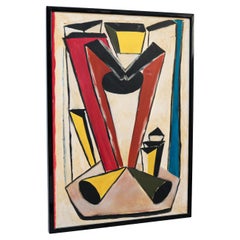 Painting in Colors in the Style of Fernand Leger Painted on Canvas, circa 1970