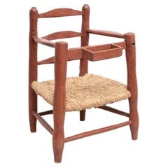 Used Wood and Rattan Children Chairs, circa 1960